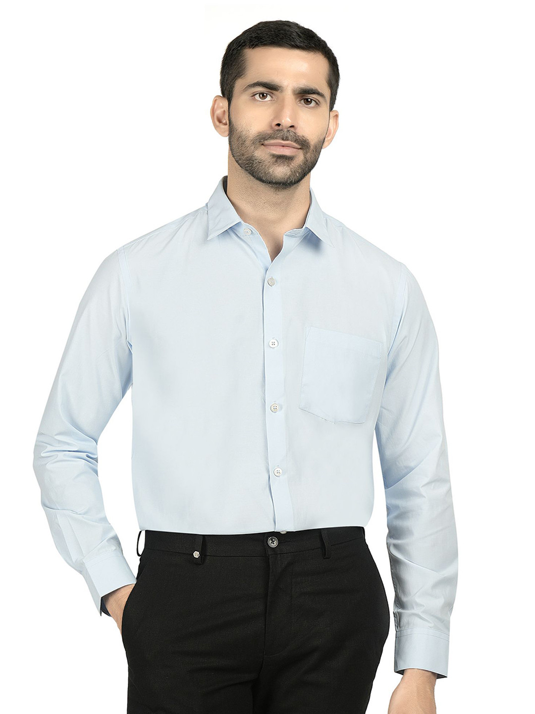 DONEAR NXG Mens Poly Cotton Solid Full Sleeves Cutaway Collar Office Wear Formal Shirts
