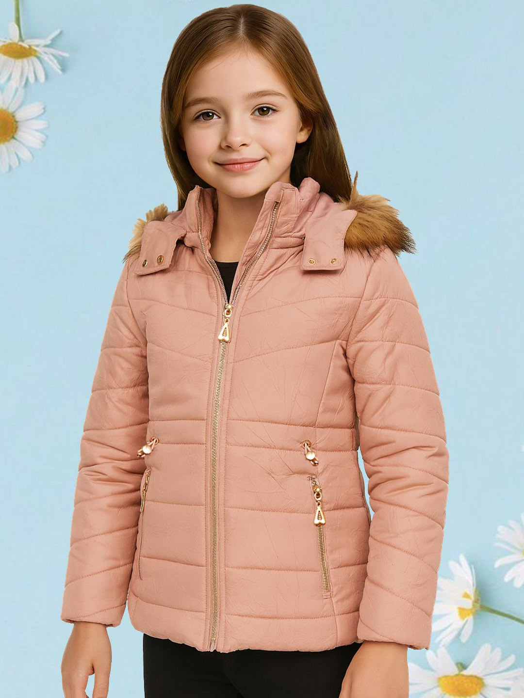 LURE JUNIOR Girls Hooded Self Design Parka Jacket