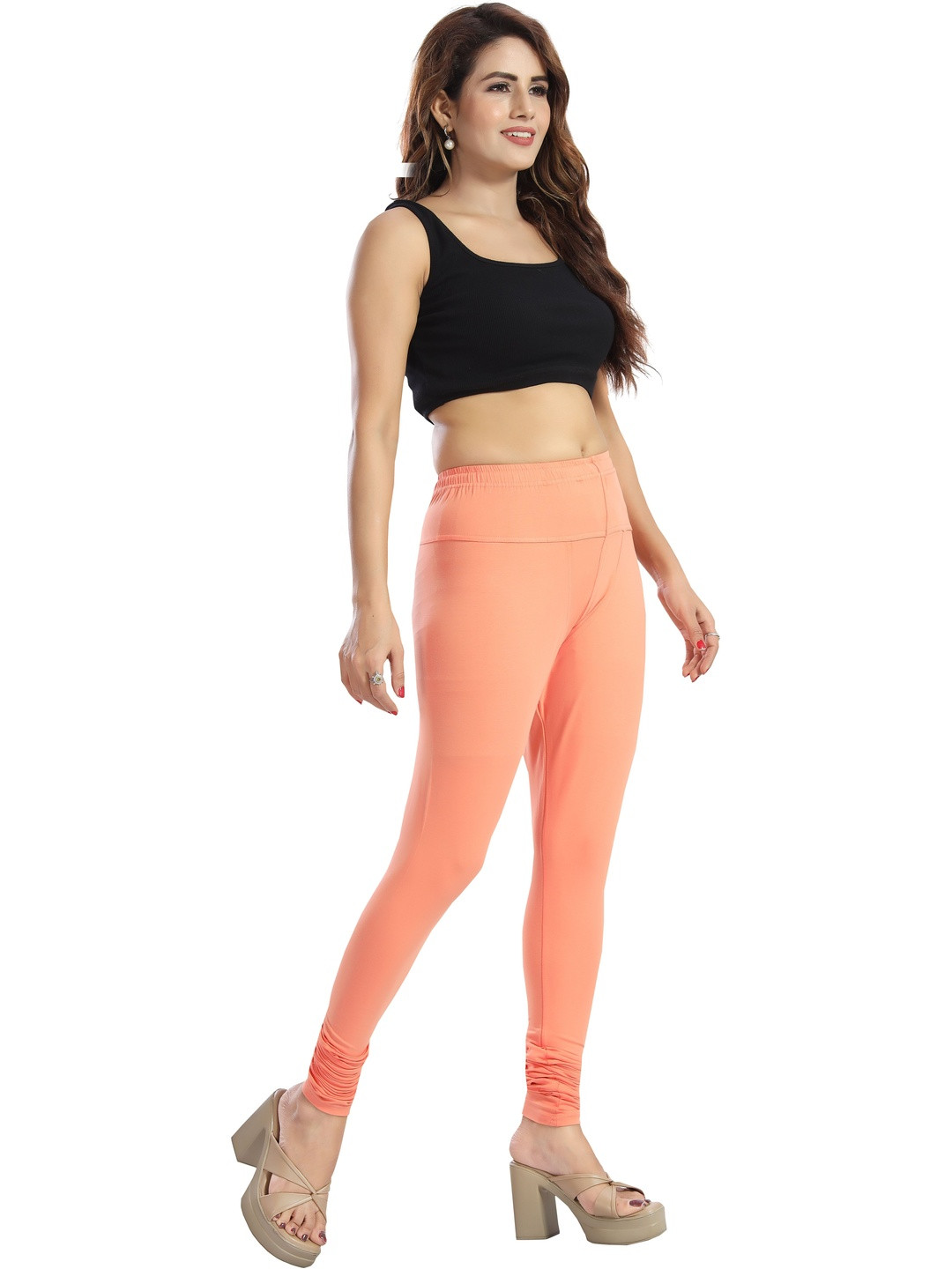 GEMINI Women Peach Leggings