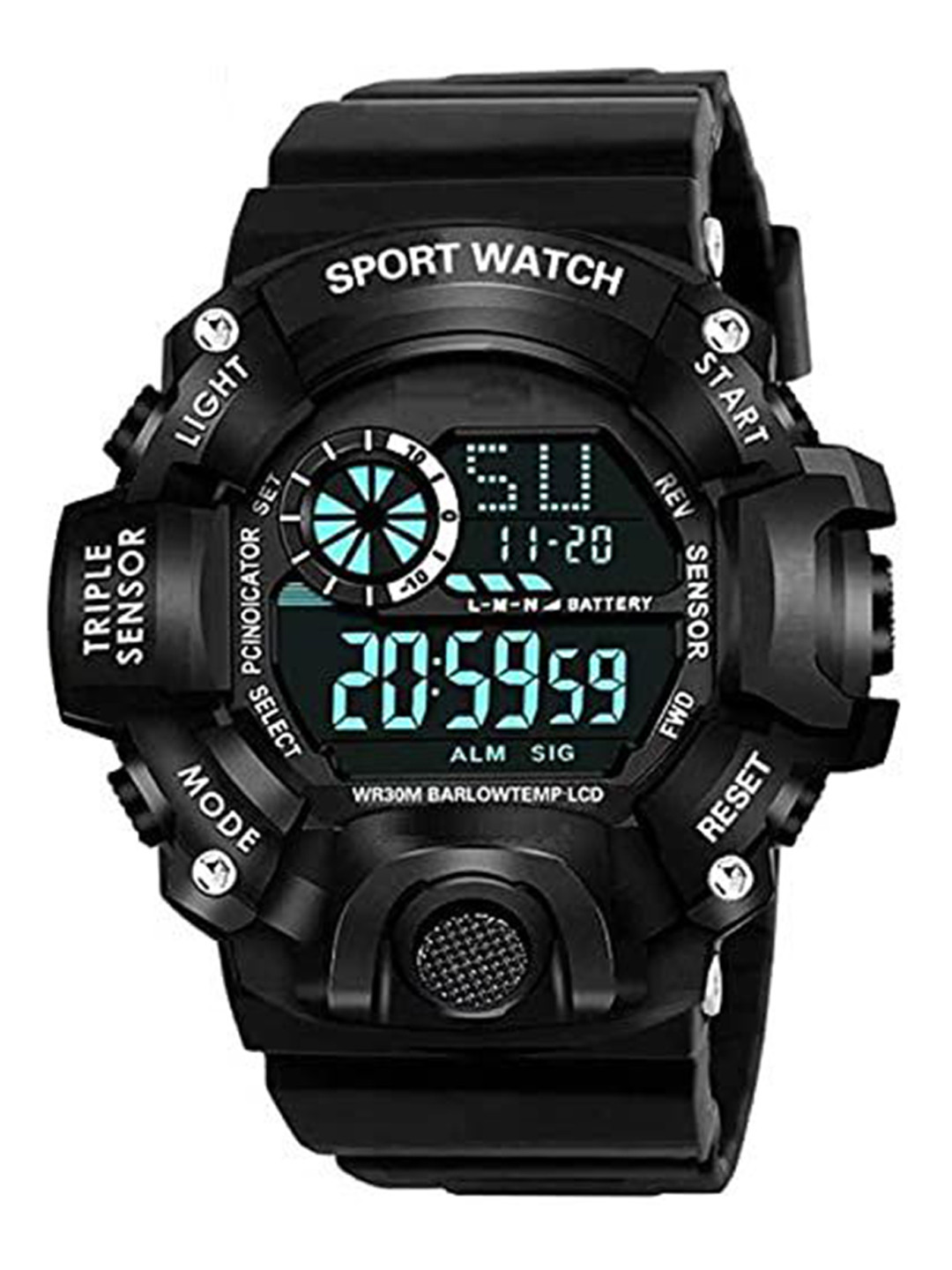 FROZIL Men Silicon Straps Digital Watch G-Black-Ring