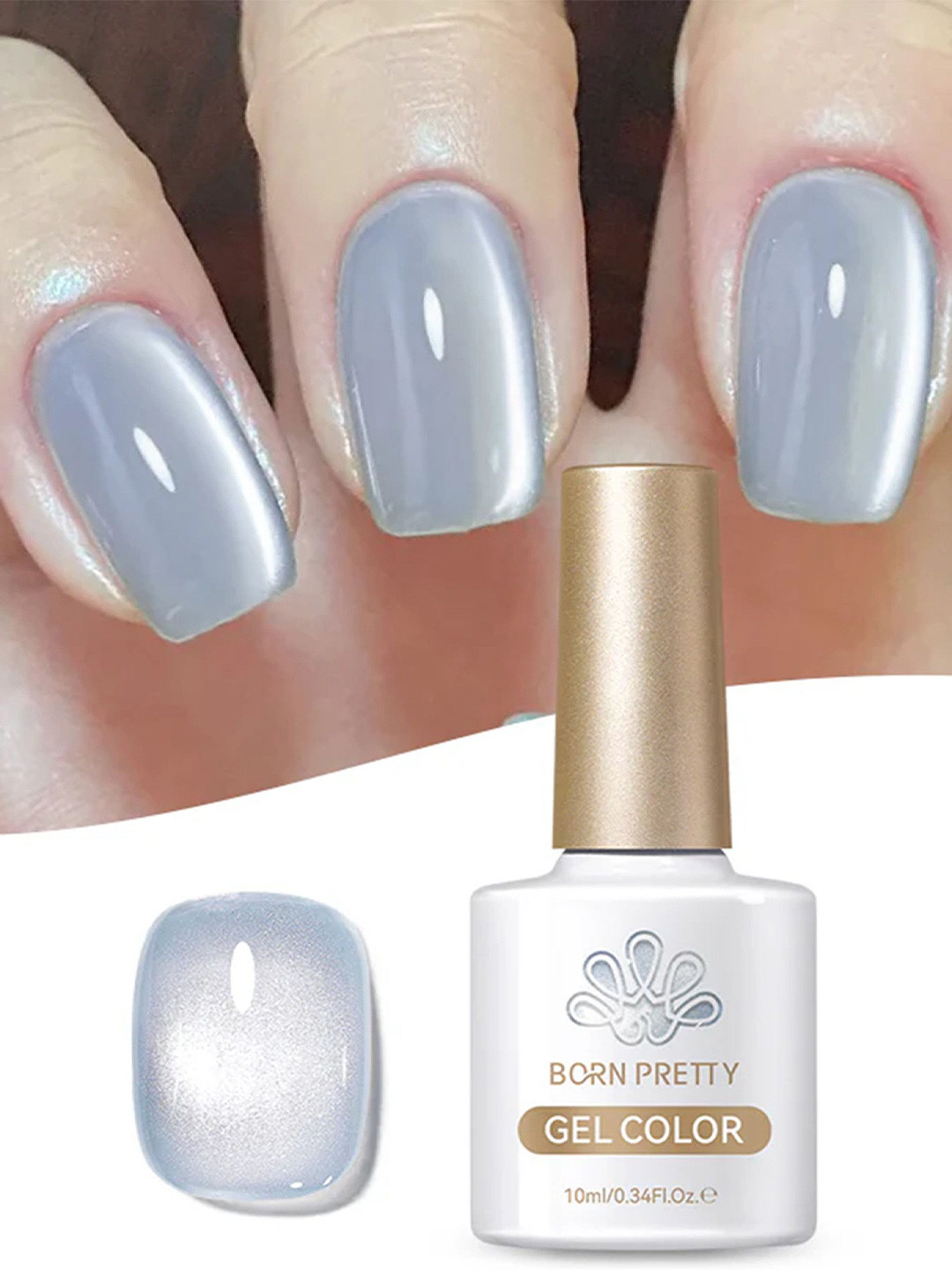BORN PRETTY Cat Eye Magnetic Gel Polish - 10 ml - Haze Blue-MY129