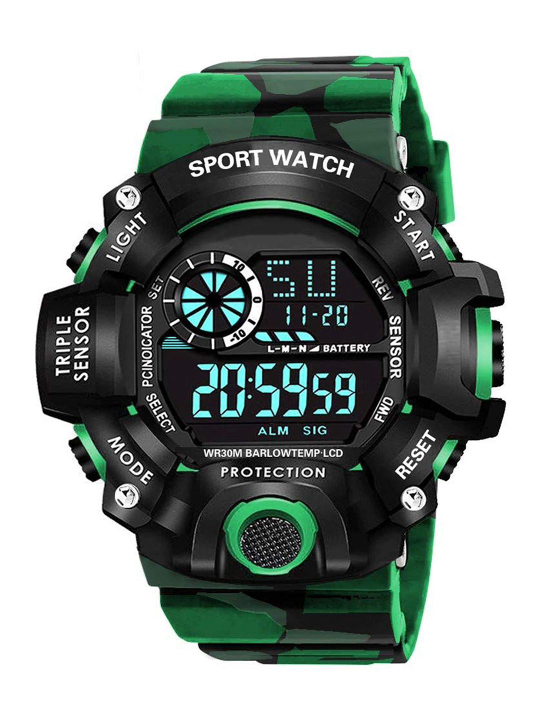 FROZIL Men Set Of 2 Dial & Straps Digital Watch G-Sh-Army Green