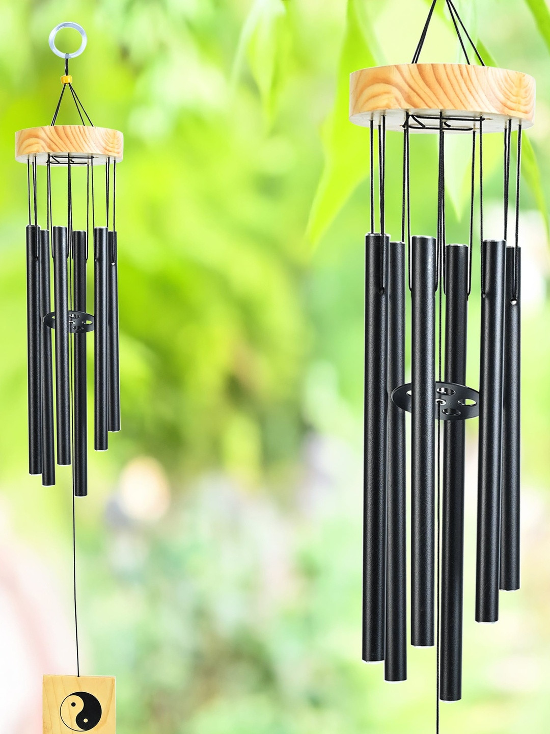 HINDCRAFT Black Wooden Wind Chime