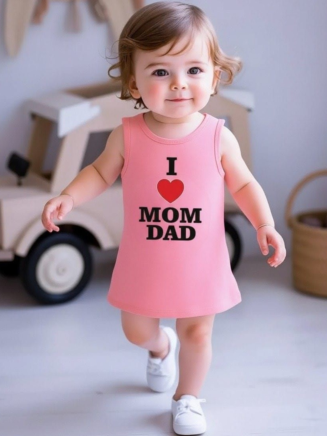 JIM Girls Cotton Sleeveless Trend Dress