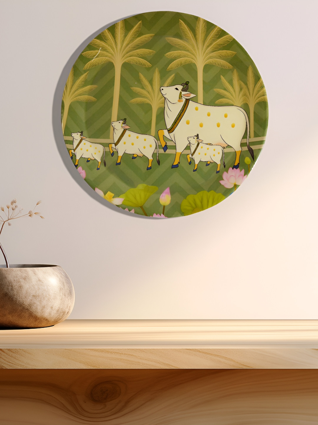 Maison Modern Green & White Graphic Printed Wooden Wall Art