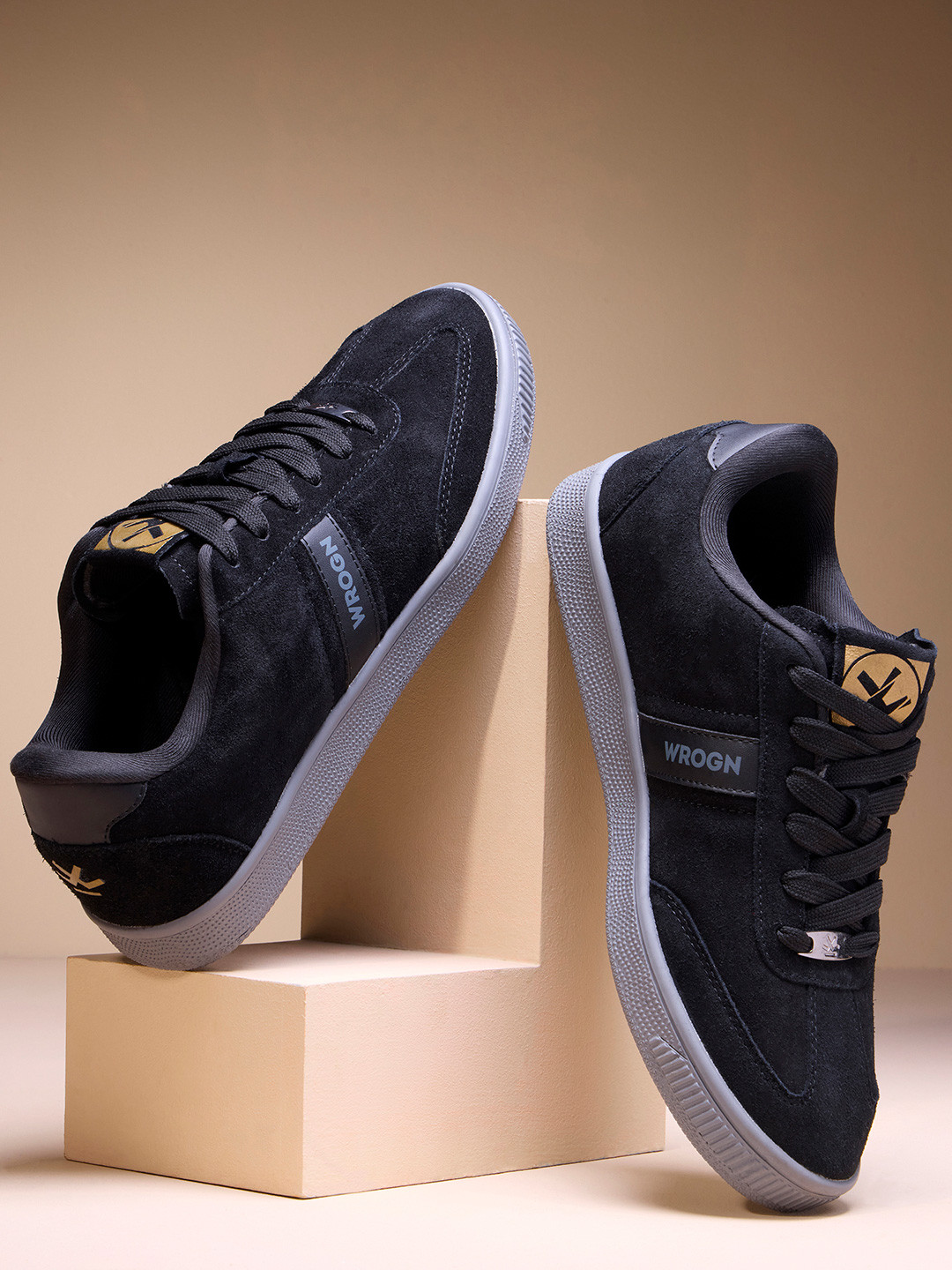 WROGN Men Solid PU Regular Sneakers
