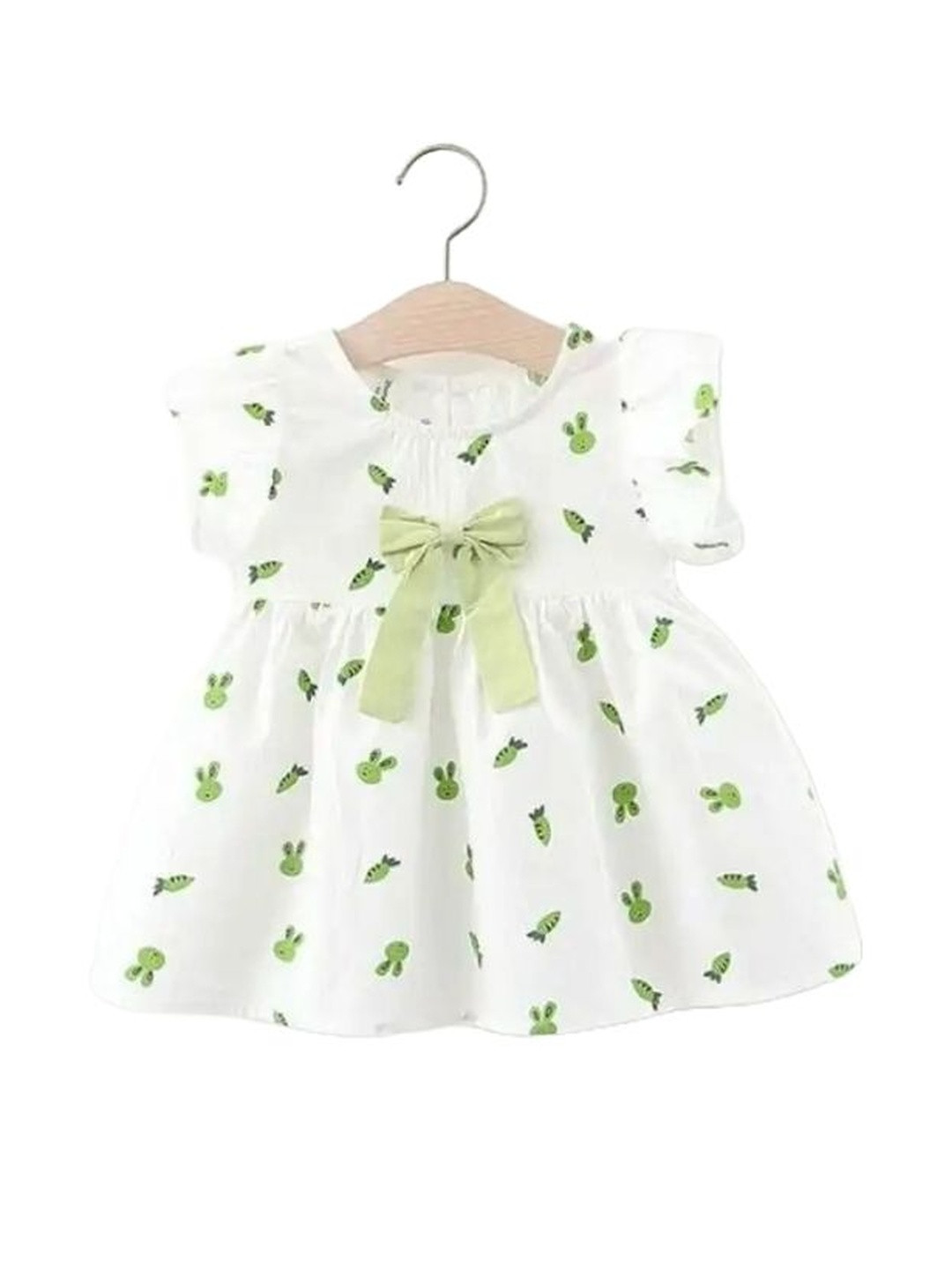 BABY HOME Girls Cotton Print Formal Fit & Flare Mini Dress