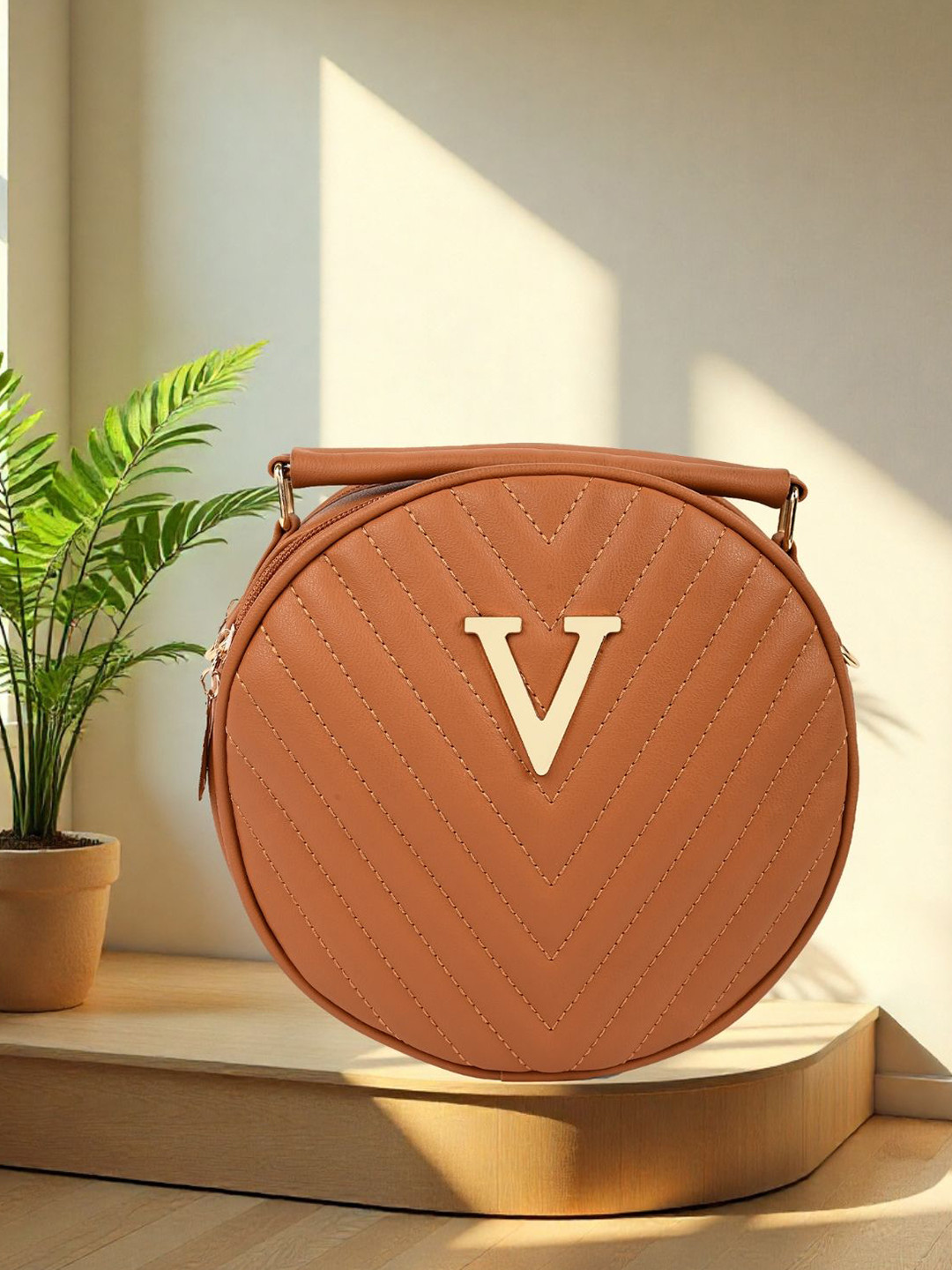 SAGEWARE Striped Quilted Crossbody Sling Bag