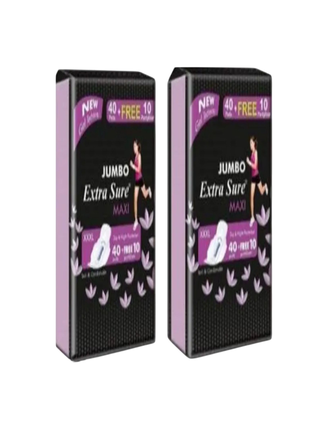 JUMBO EXTRA SURE Set Of 2 Day & Night Protection With New Gel Technology Sanitary Pads