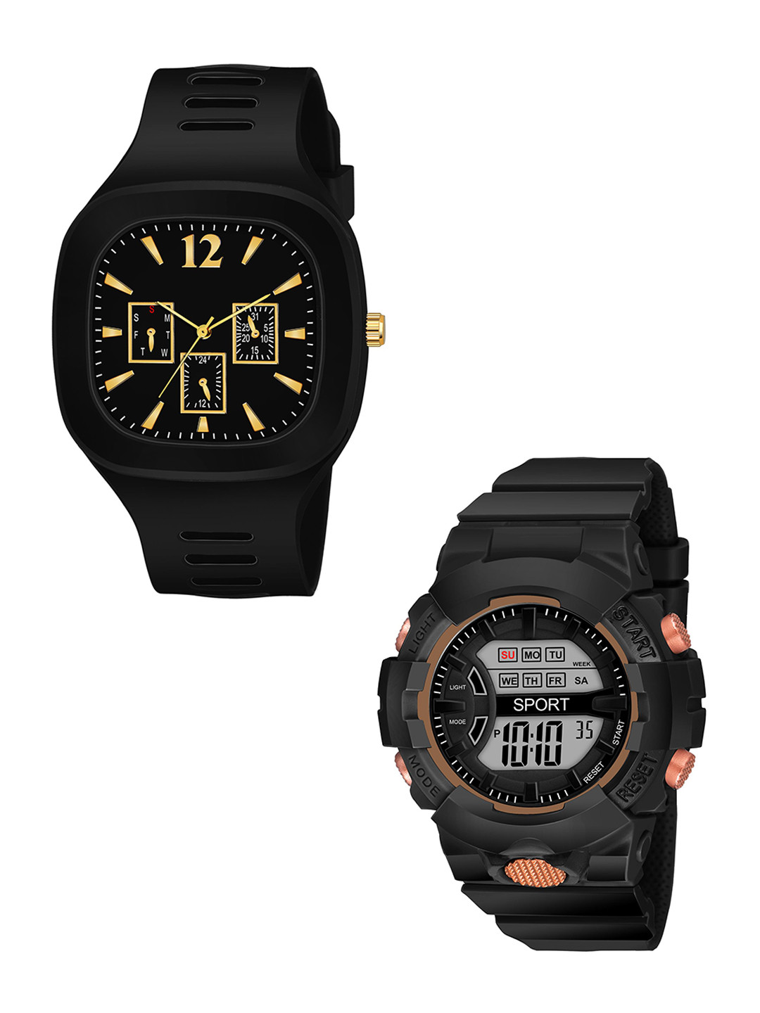 FROZIL Men Pack Of 2 Straps Digital Watch SQ-B-DK-B