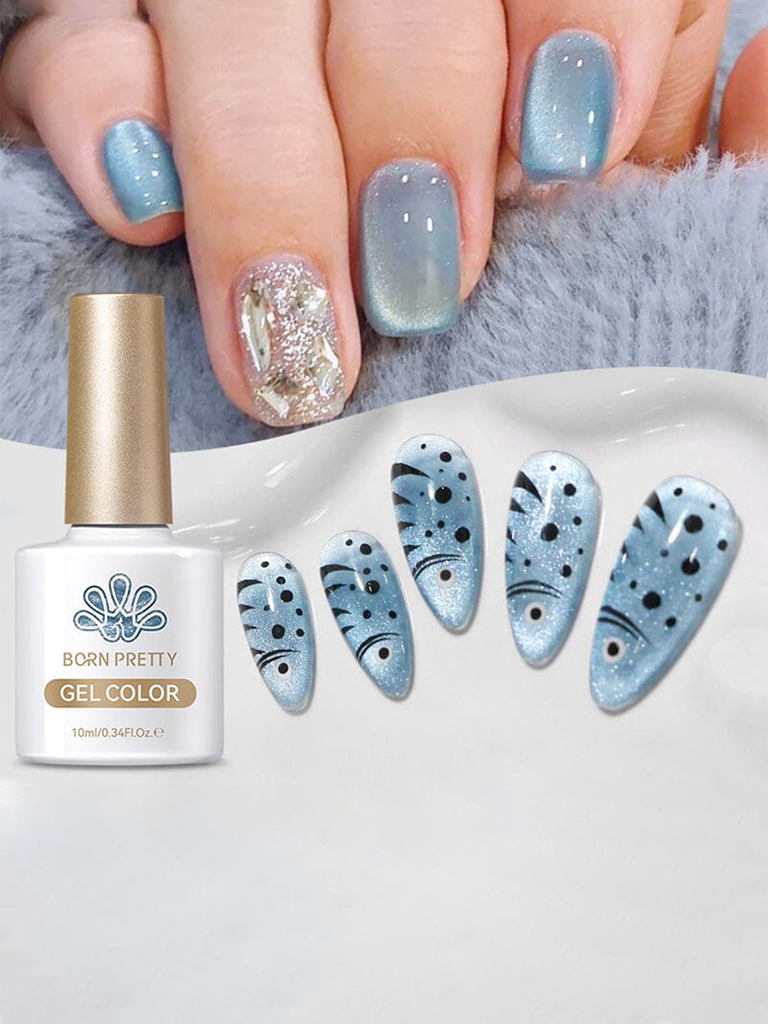 BORN PRETTY Cat Eye Magnetic Gel Polish - 10 ml - Crescent Bay - MY246