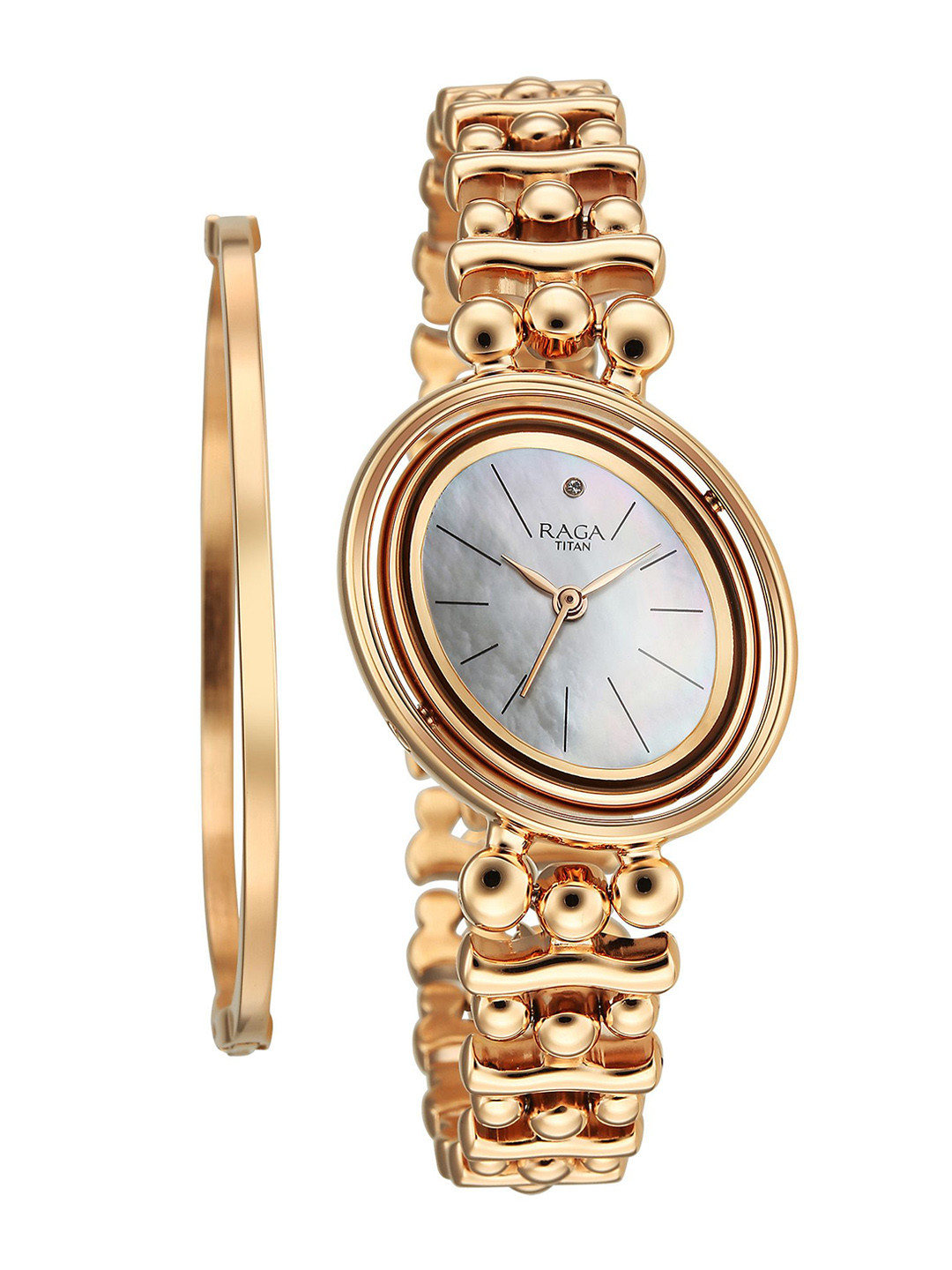 Titan Raga Glimmers Women Quartz Analogue Watch With Bracelet Gift Set 95202WM01F