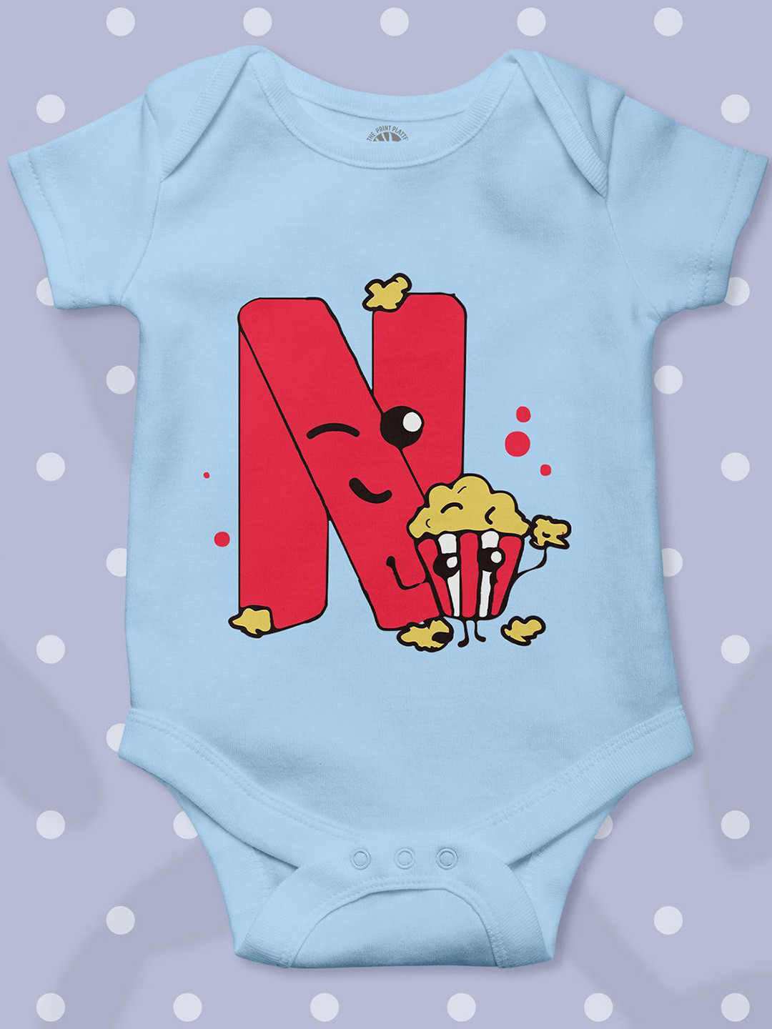 THE PRINT PLATTER Kids Little Popcorn Printed Rompers