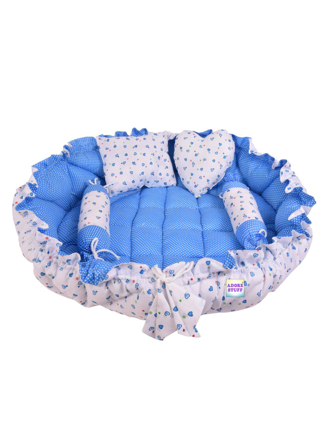 ADORE STUFF Infants Heart Printed Pure Cotton Bedding Set