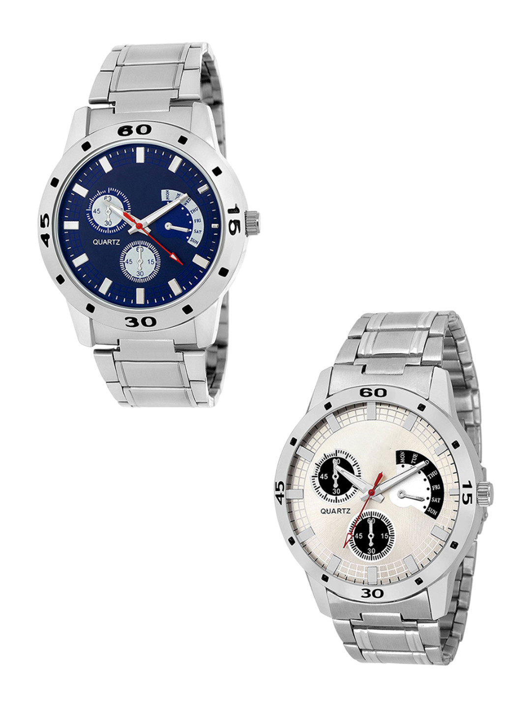 FROZIL Boys Pack Of 2 Stainless Steel Bracelet Style Straps Analogue Watch Eg-M-103-106