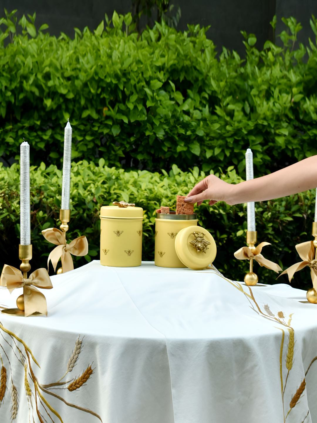 Living With Elan Yellow 2 Pieces Stainless Steel Easy To Clean Canister Containers