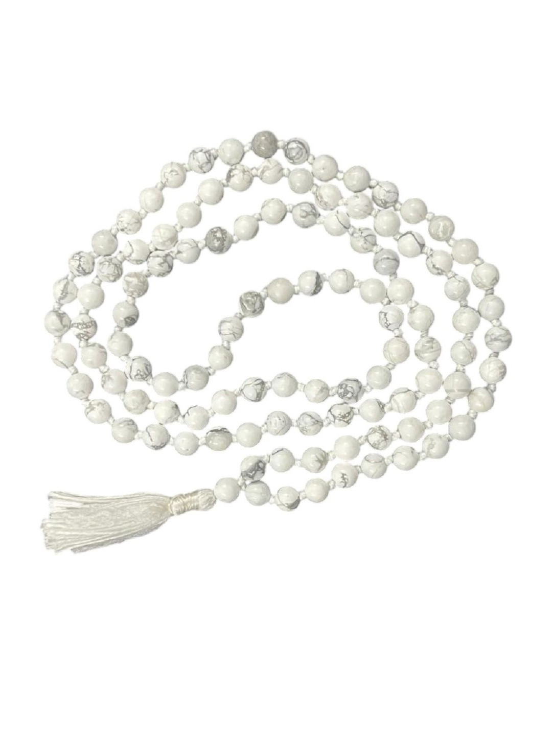 numeroastro Unisex White Artificial Beads Minimal Slip-On Handcrafted Necklace and Chains