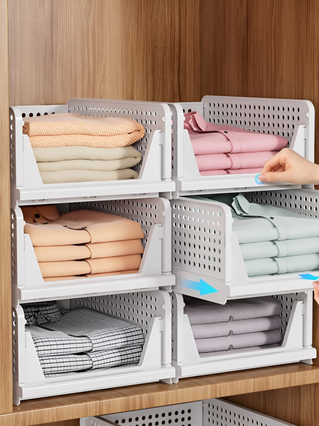 JD FRESH White 6-Tier Suit Organisers