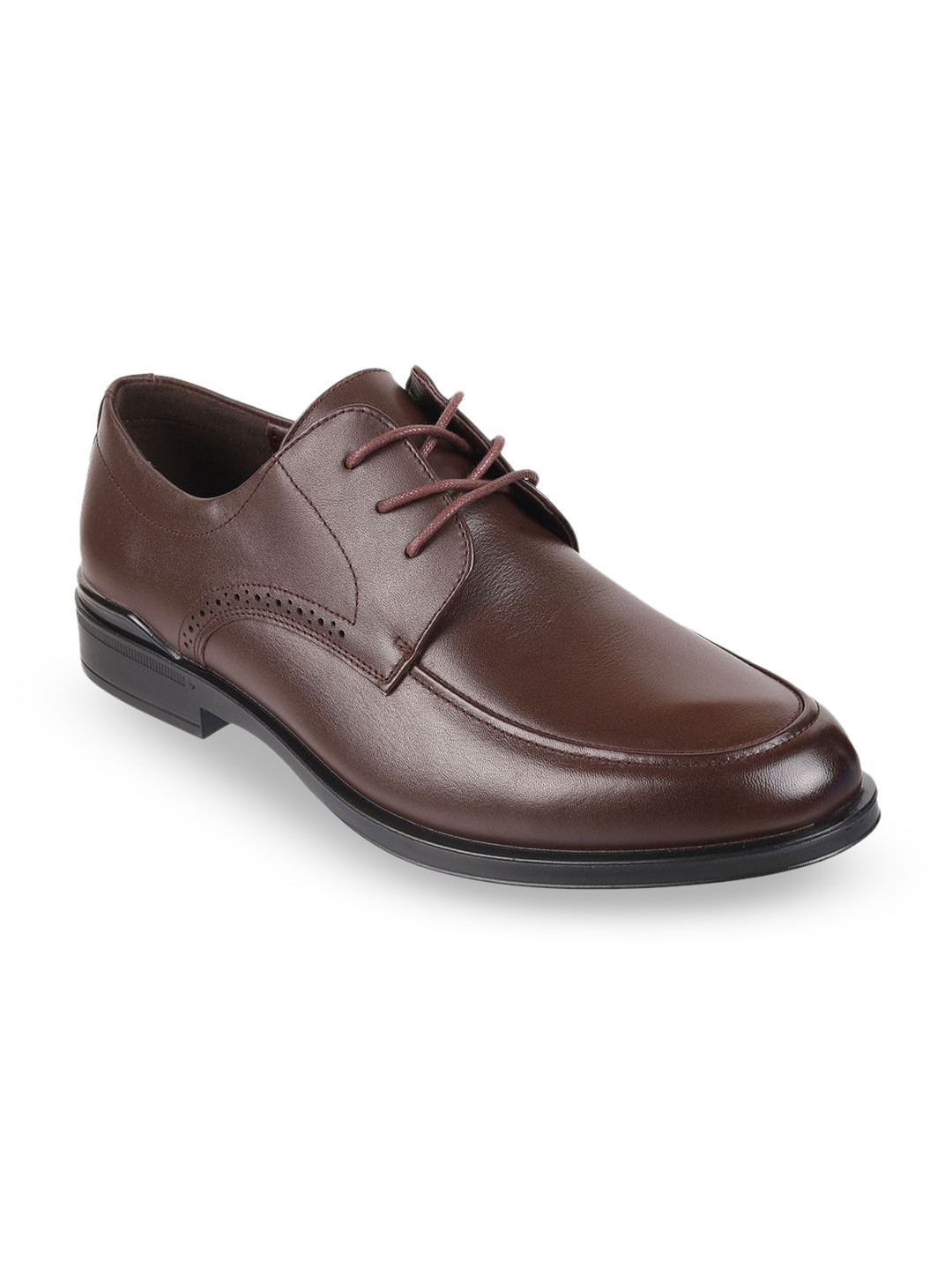 J.FONTINI Men Solid Lace-Ups Leather Formal Derbys