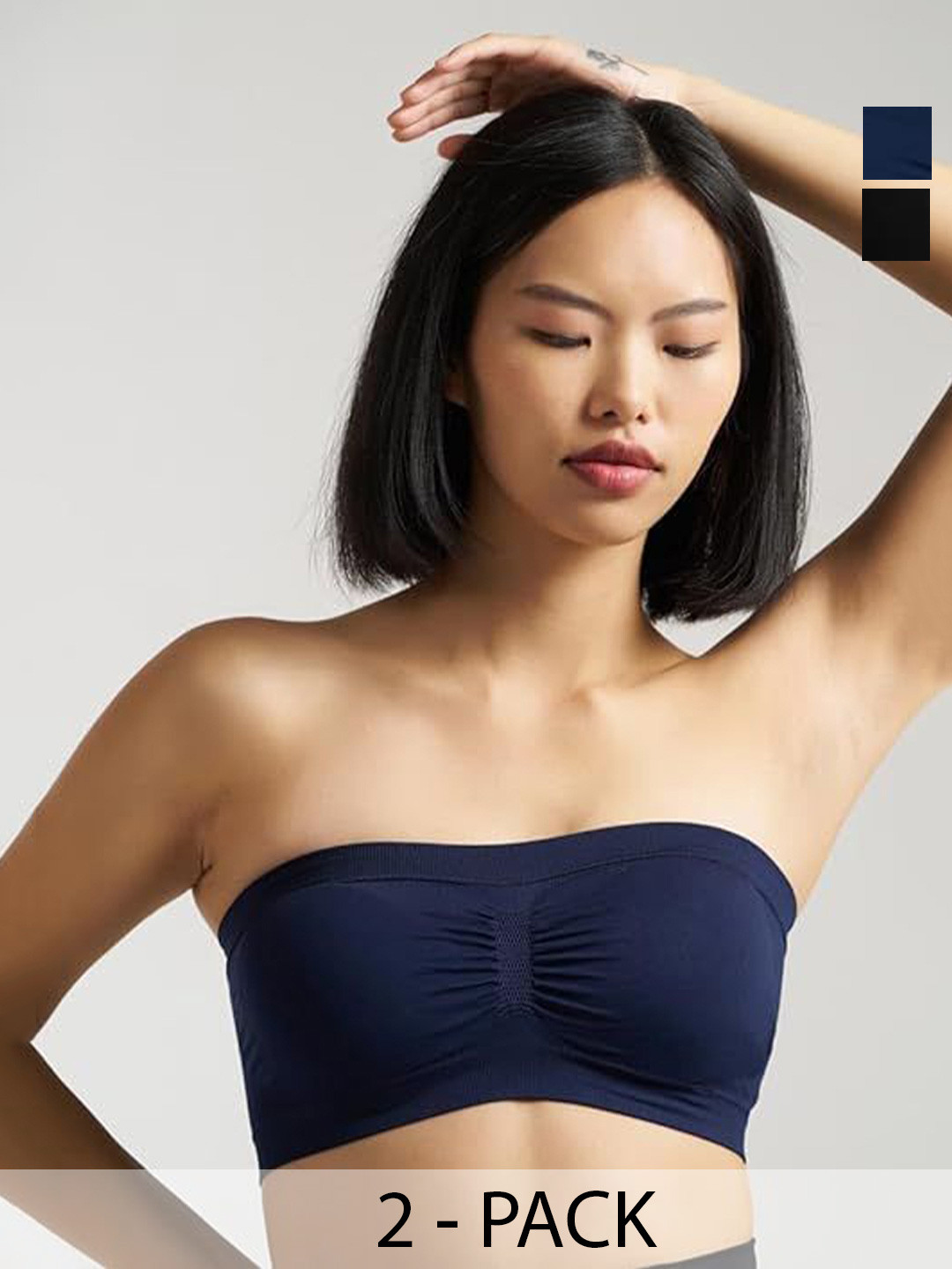 Munns & Mars  Women Pack of 2 Full Coverage Non Paded Non-Wired Bandeau Bra