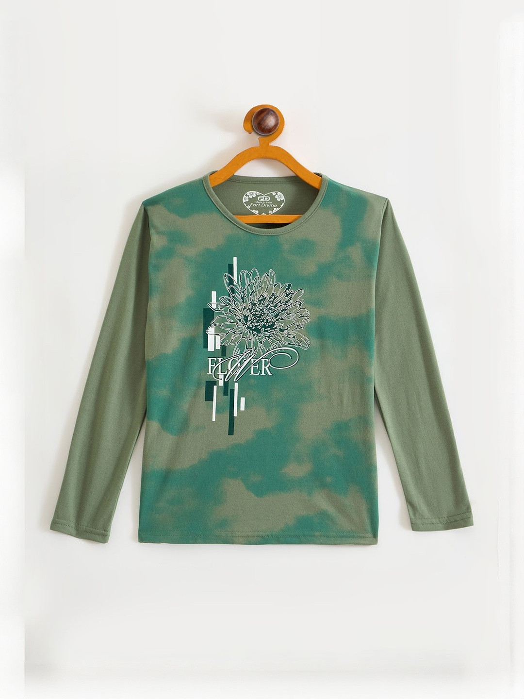 Fort Divine Girls Cotton Regular Fit Printed T-shirt