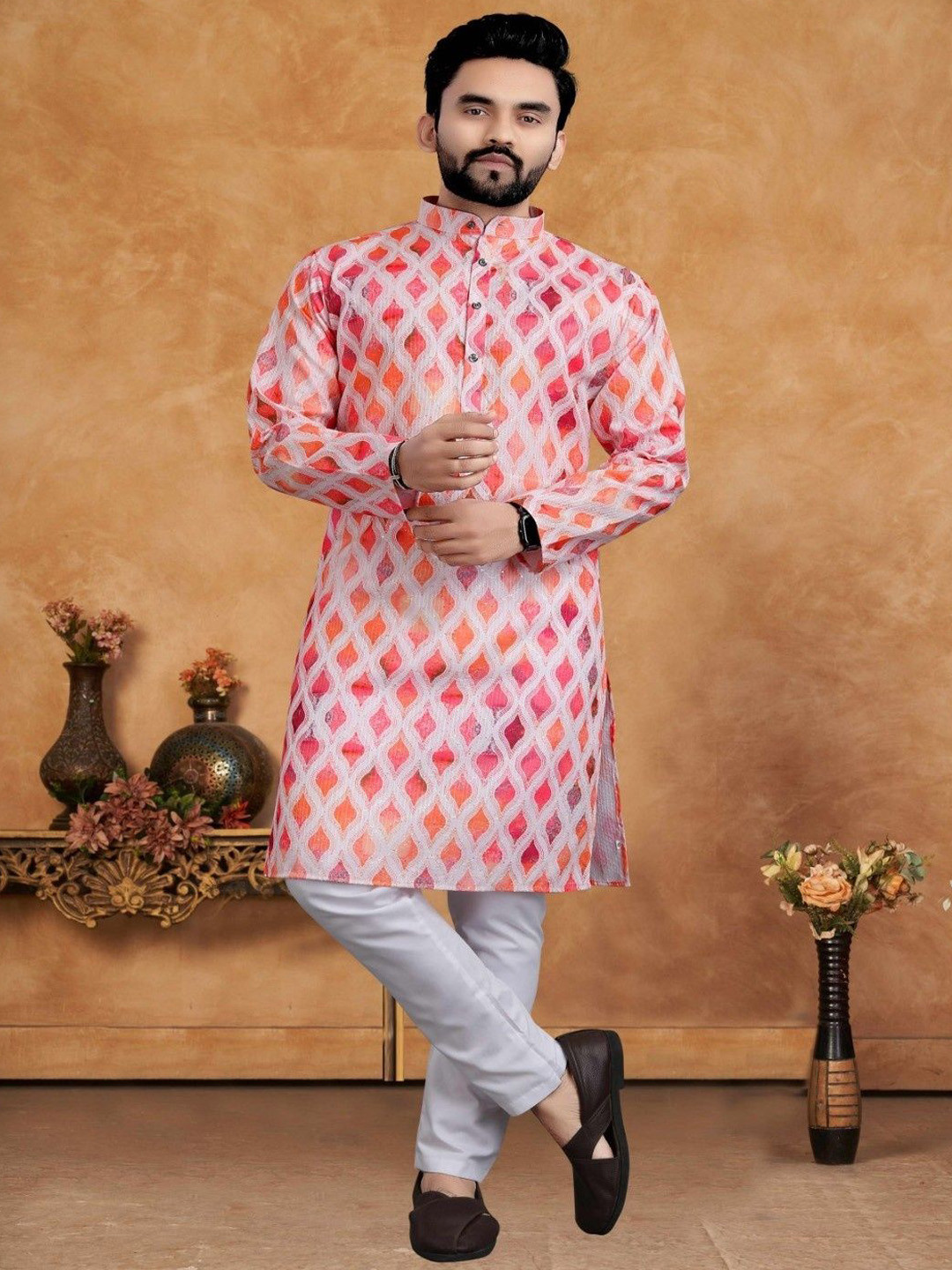KC Kunj Orange Creation Men Pyjamas
