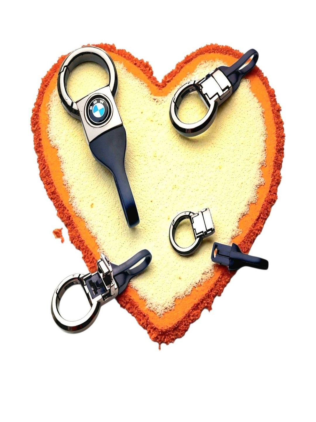 ADOREAL Silver Metal Leather Belt BMW Keychain