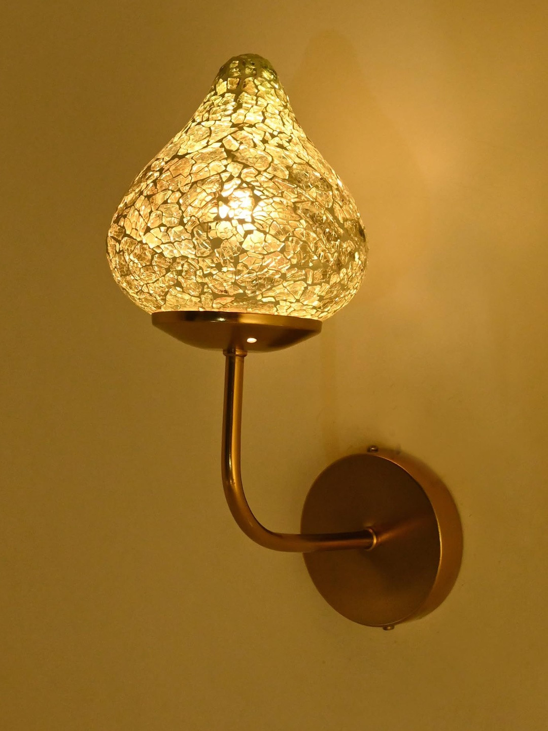 1ST TIME White & Blue Textured Glass Cylinder Shaped Wall Lamp