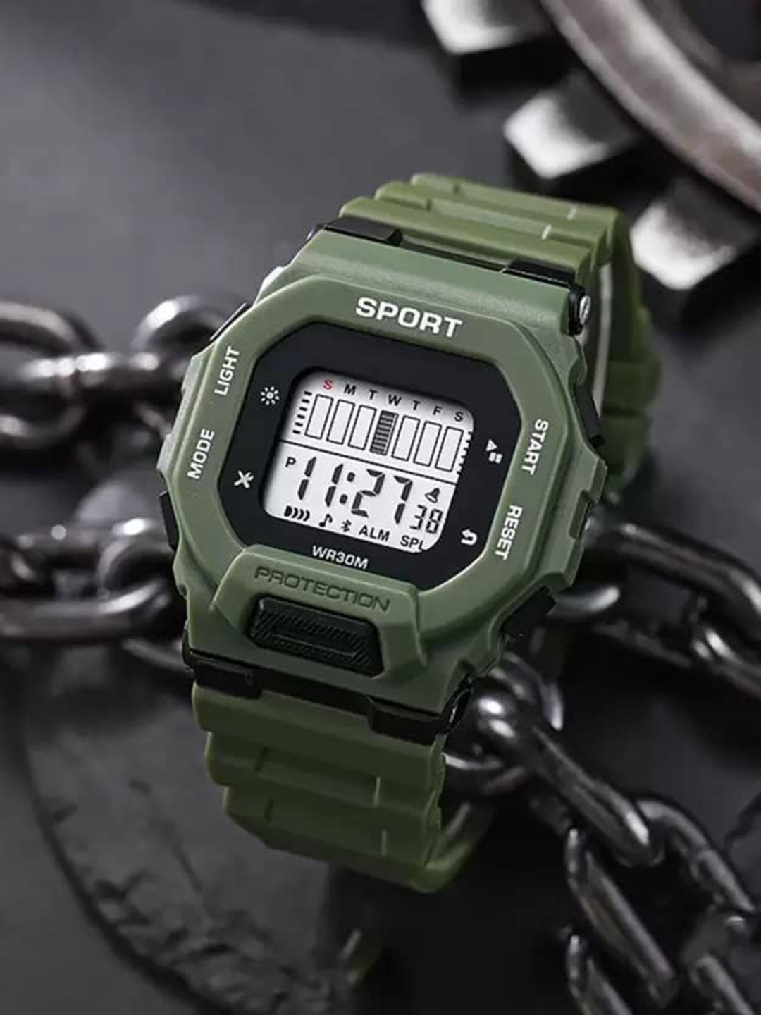 SELLORIA Unisex Patterned Dial & Bracelet Style Straps Digital Watch DashGrin