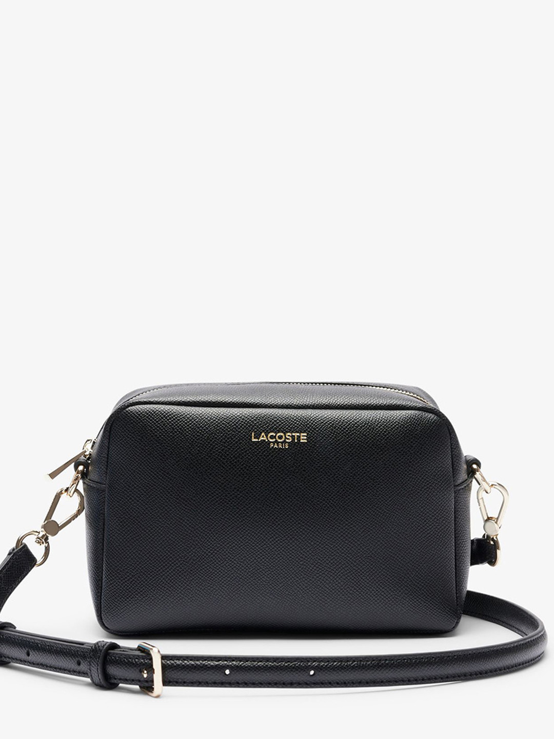 Lacoste Leather Structured Shoulder Bag