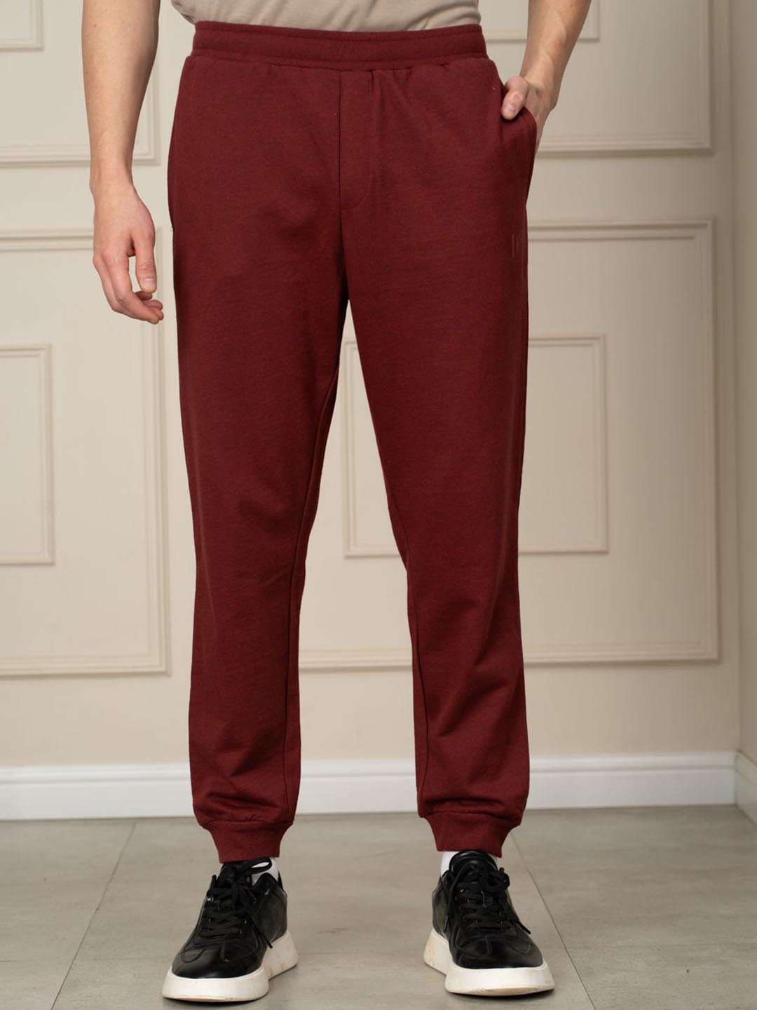 The Pant Project Men Aurora Red Melange Tapered Fit Joggers