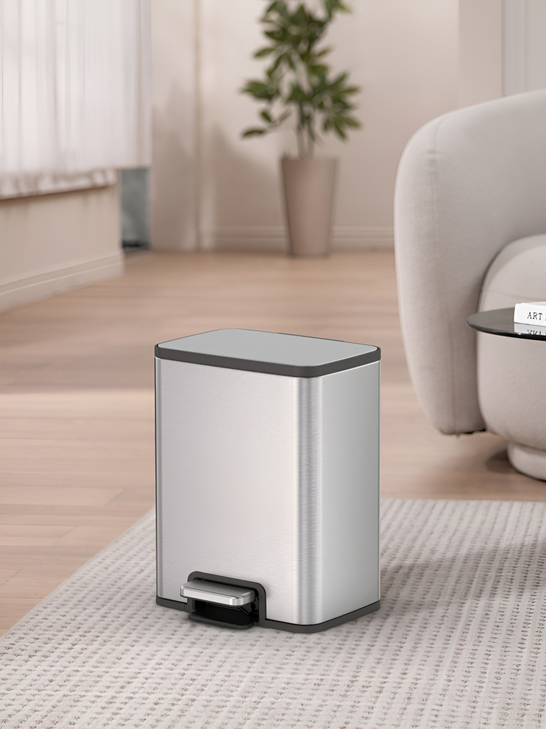 OBSESSIONS Metalic Colored & Grey Pedal Dustbin With Liner 11 L