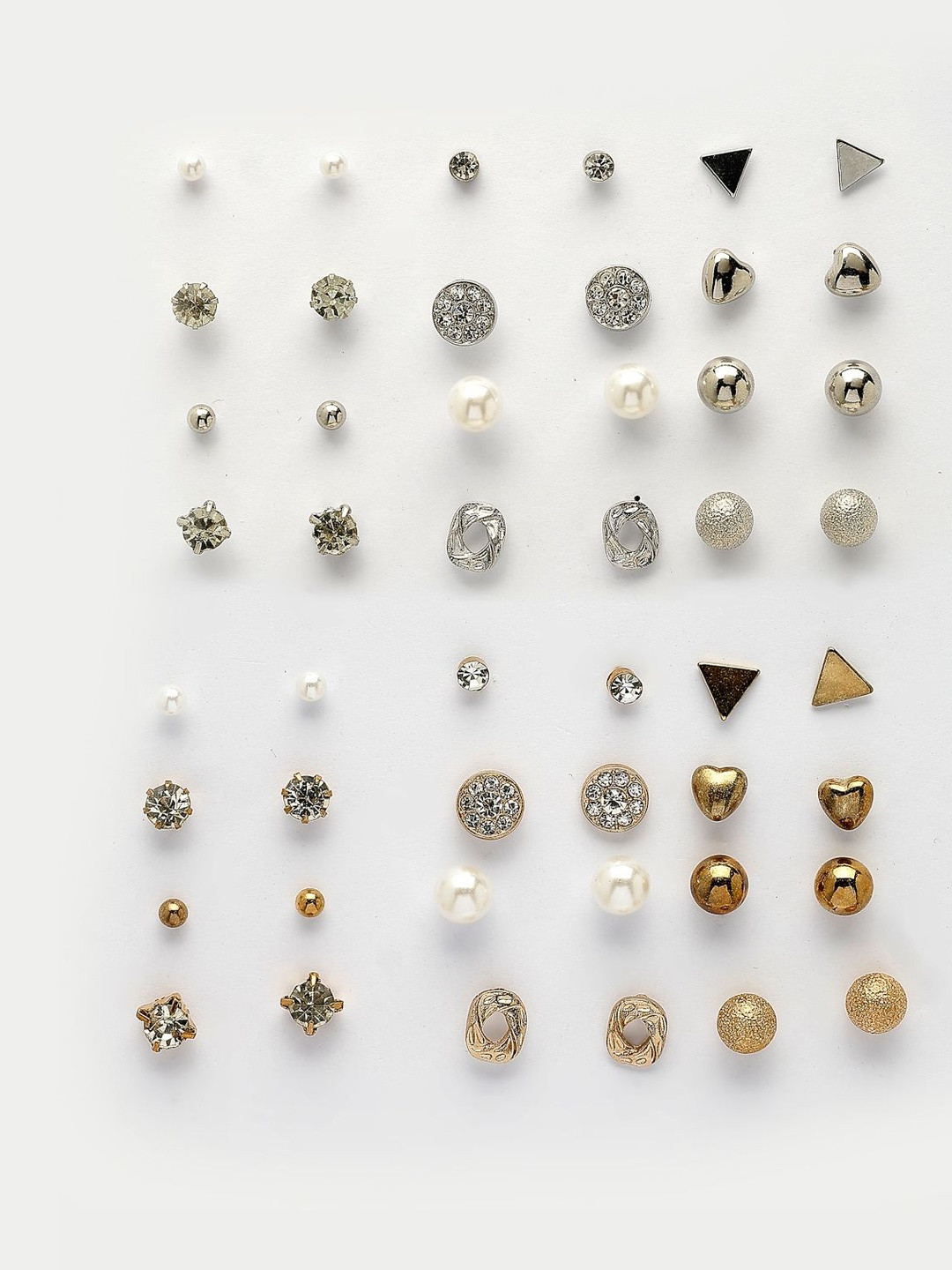 Scintillare By Sukkhi Set Of 24 Gold-Plated Crystals Studded Spherical Shaped Studs