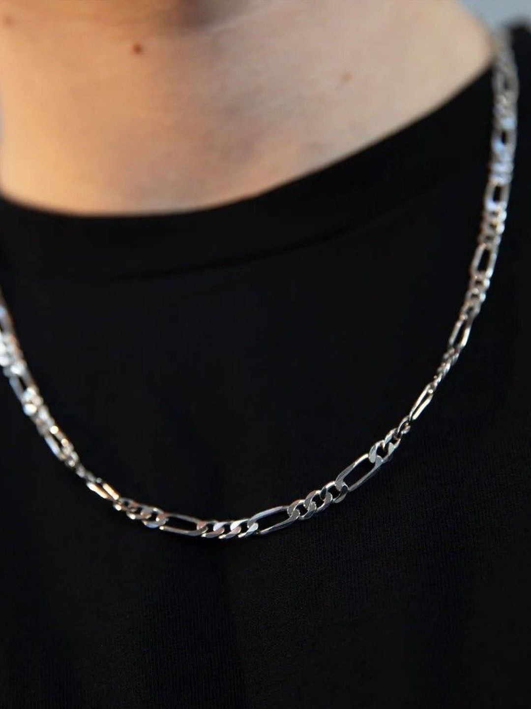 LOBYA Unisex Silver-Plated Link Alloy Chain