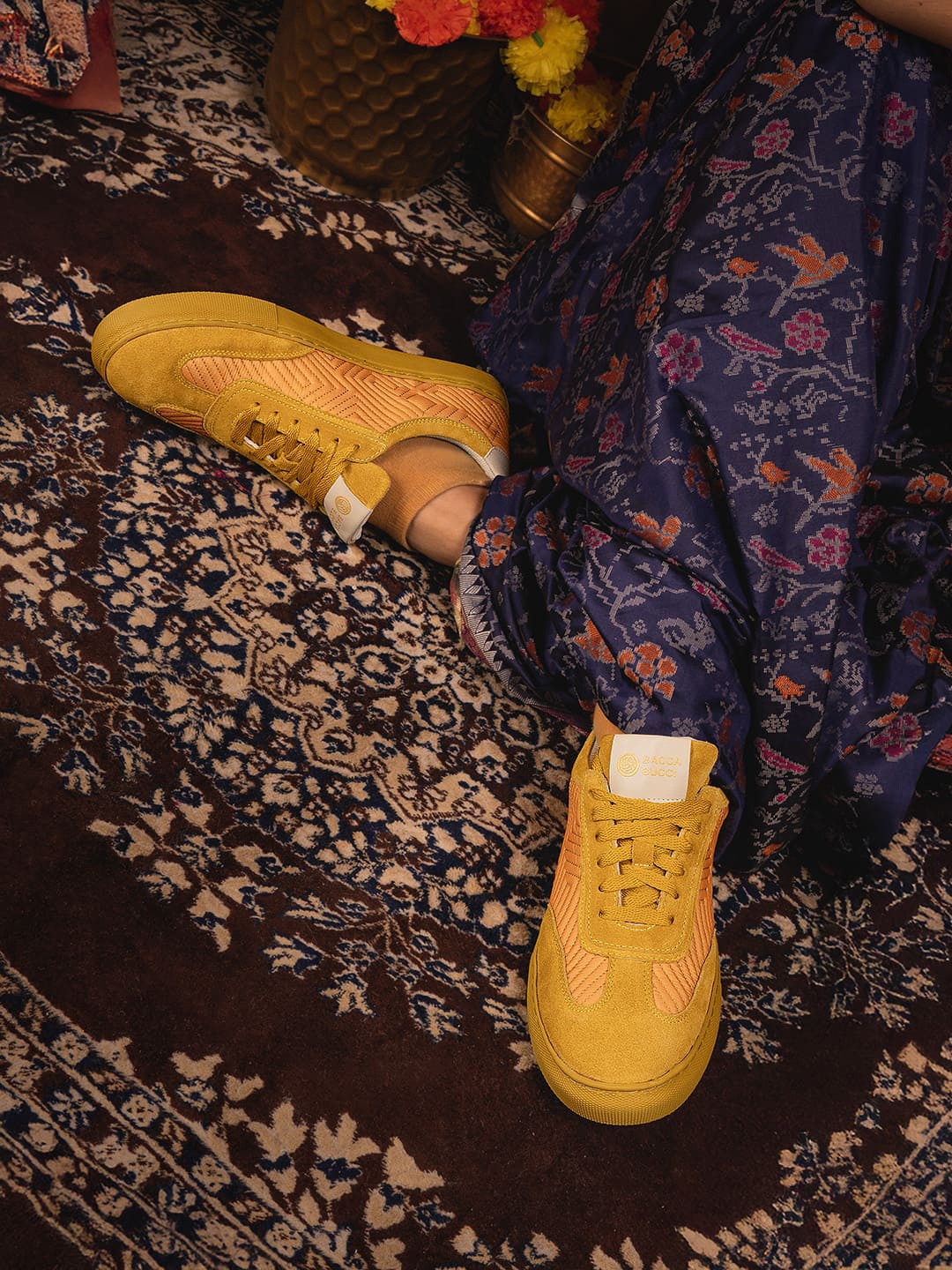 bacca bucci Rangreza Men Yellow Sneakers for Indian Festive and Ethnic Wear