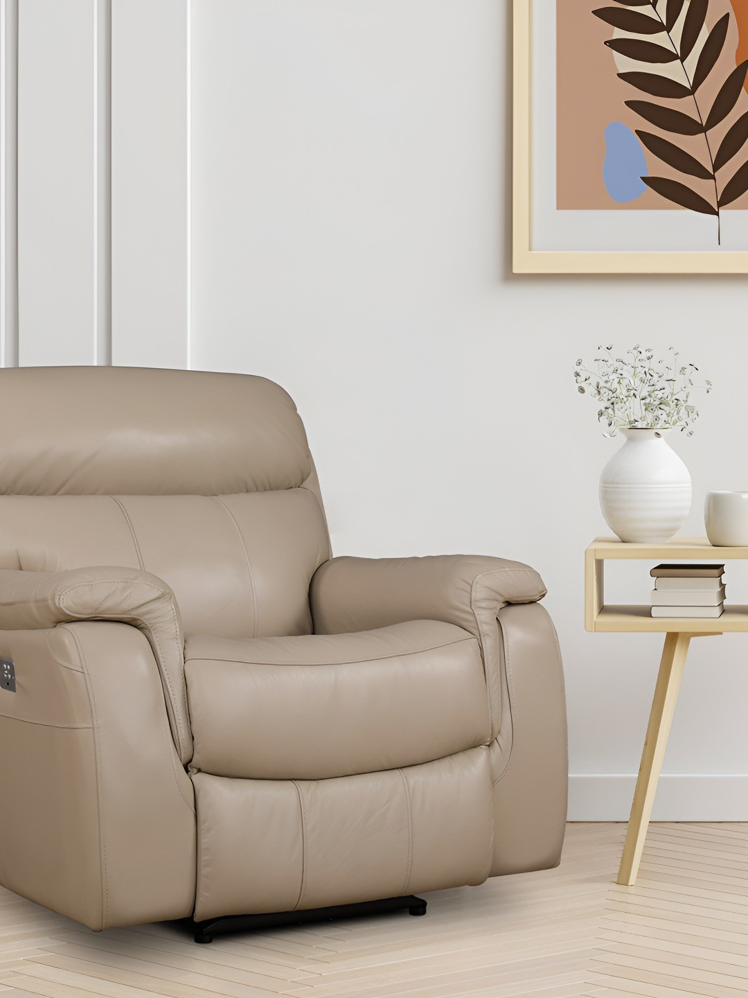 HomeTown Beige Single Seater Recliner
