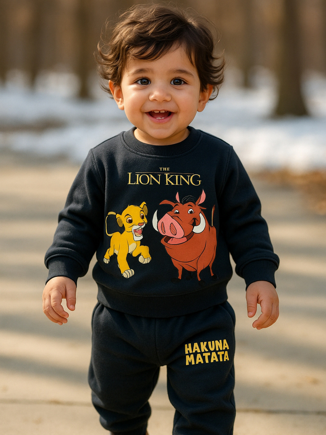 Nap Chief Infants Hakuna Matata Lion King Printed Cotton Sweatshirt with Joggers