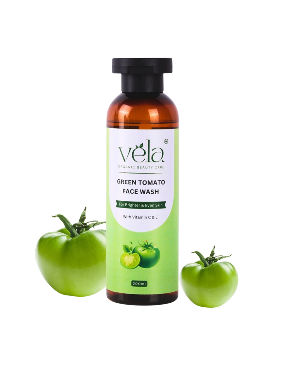 Vela Organic Beauty Care Green Tomato Face Wash With Vitamin C For Hydration - 200 ml