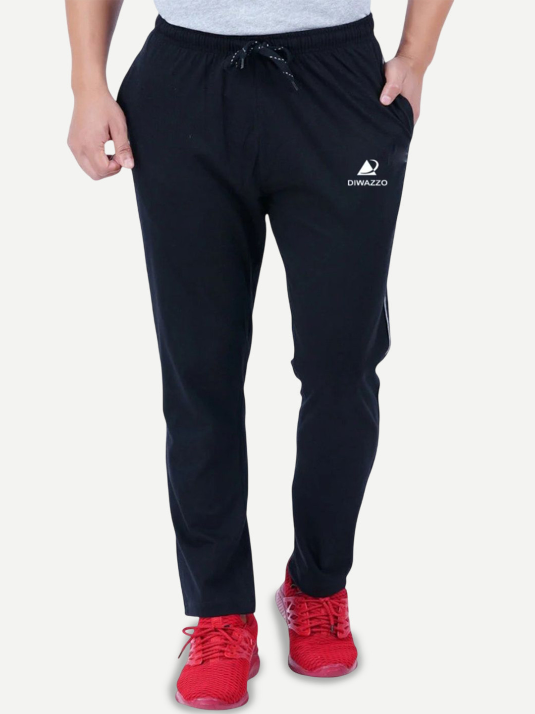 Diwazzo Mid-Rise Cotton Track Pants
