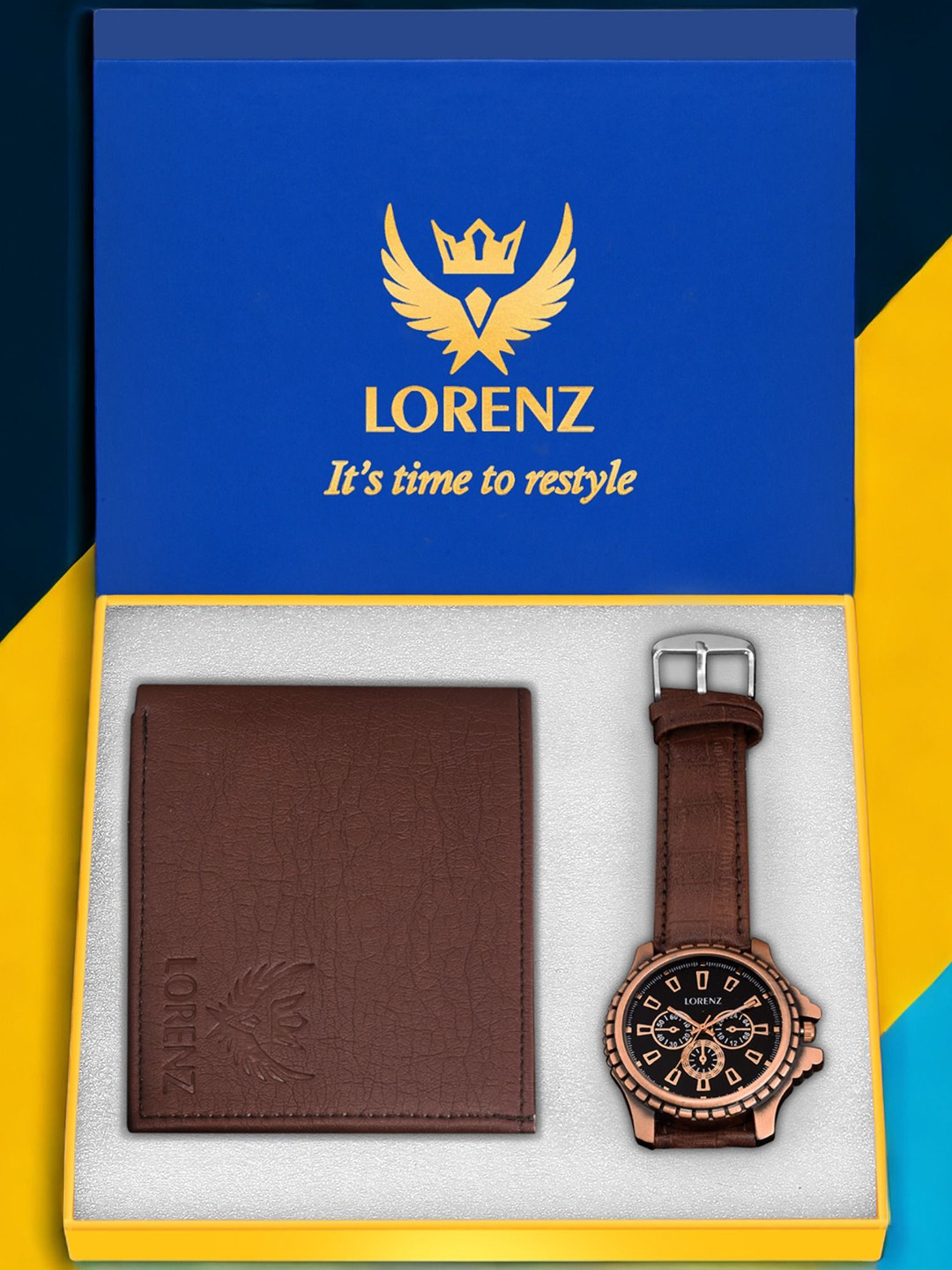 LORENZ Men Watch and Wallet Accessory Gift Set