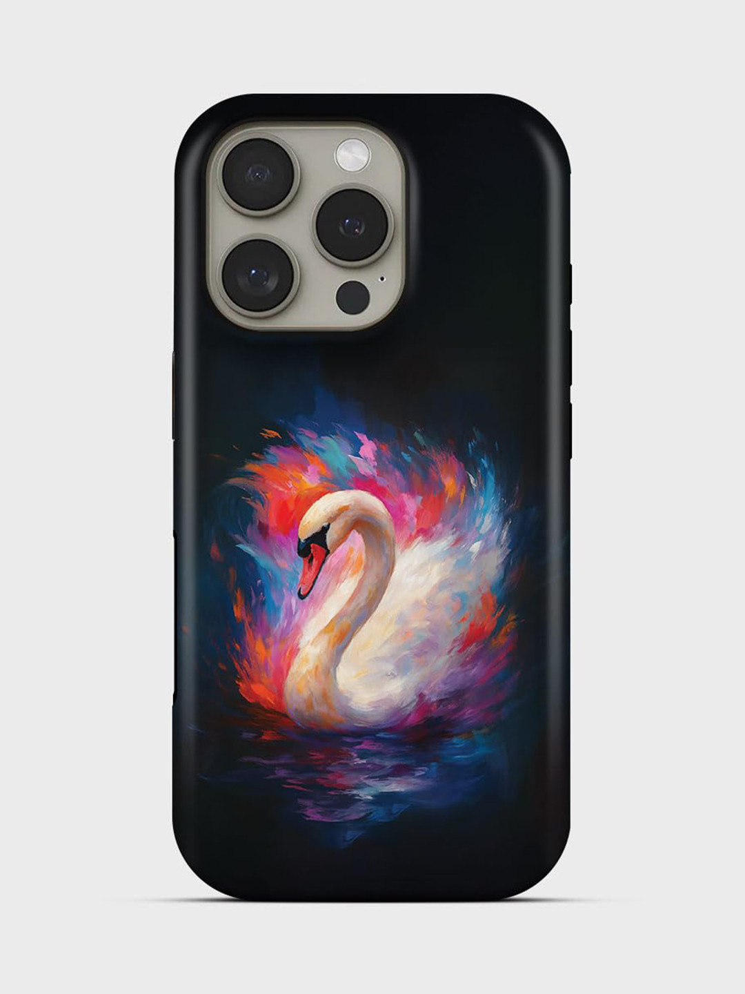 PEEPERLY Women iPhone 13 Swan Quirky Impact Resistant Crystal Back Case