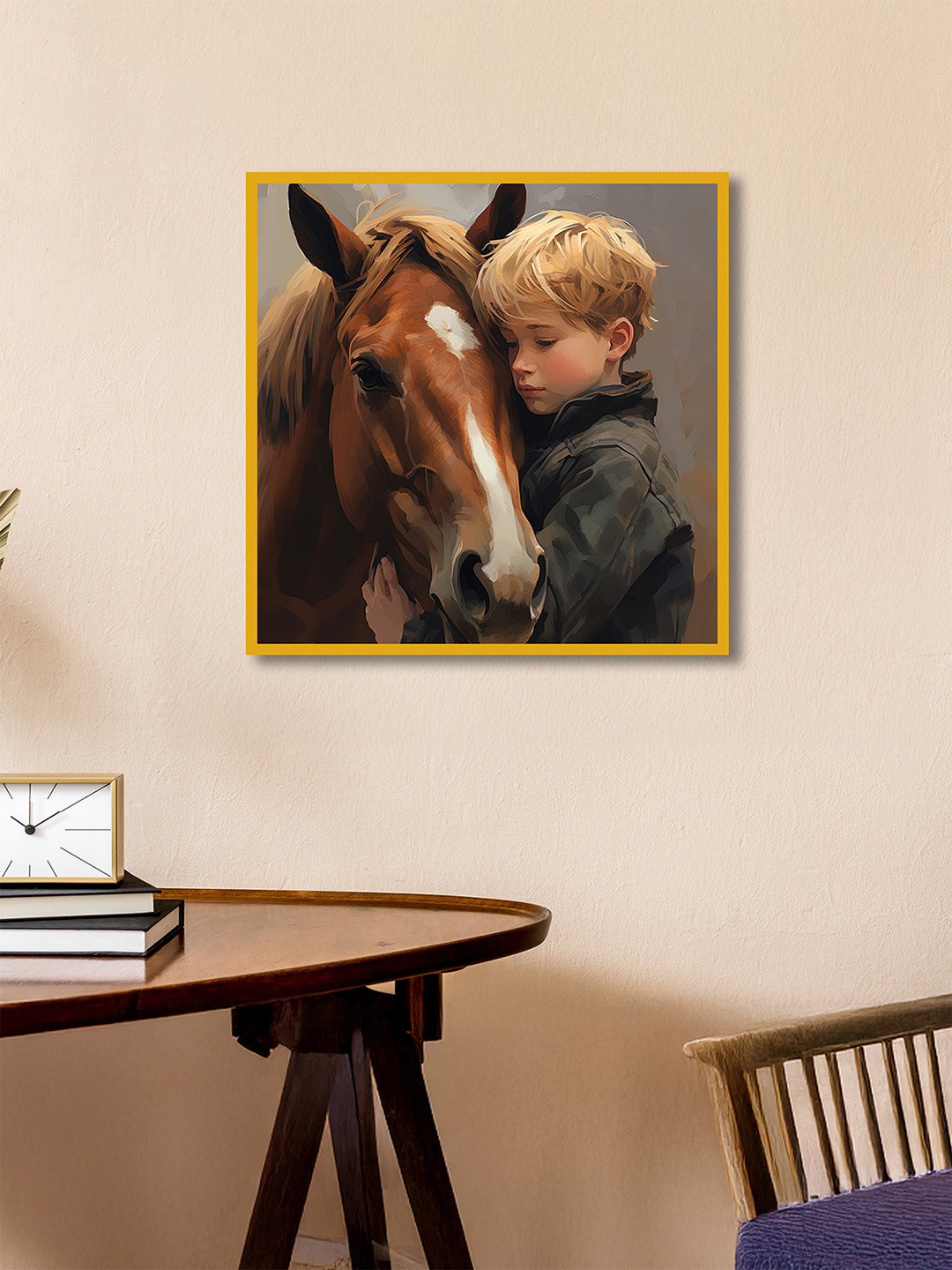 nestroots Brown & Black Unspoken Bond Horse Canvas Wall Art