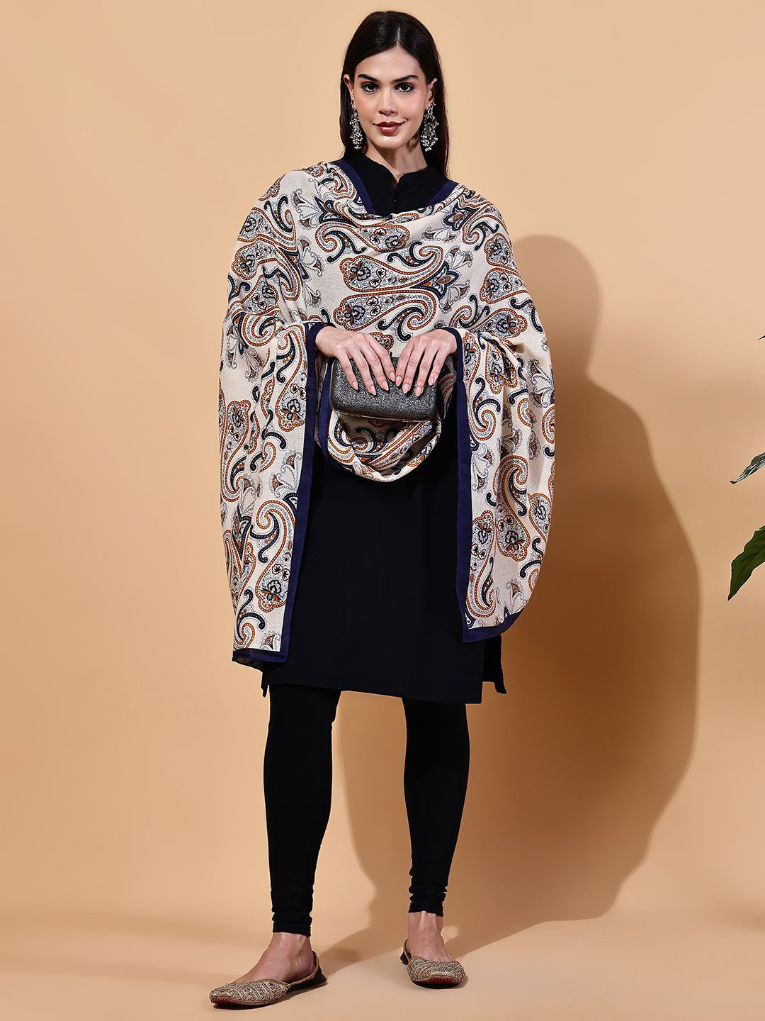 LOOM LEGACY Paisley Batik Printed Modal Dupatta