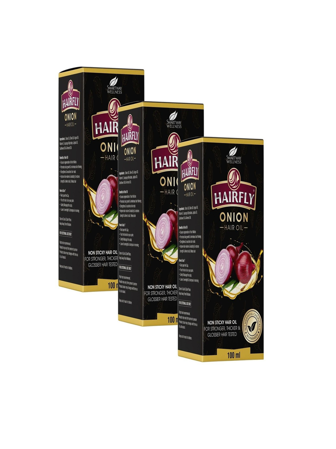 Hairfly Set Of 3 Onion Hair Oil- 100 ml Each