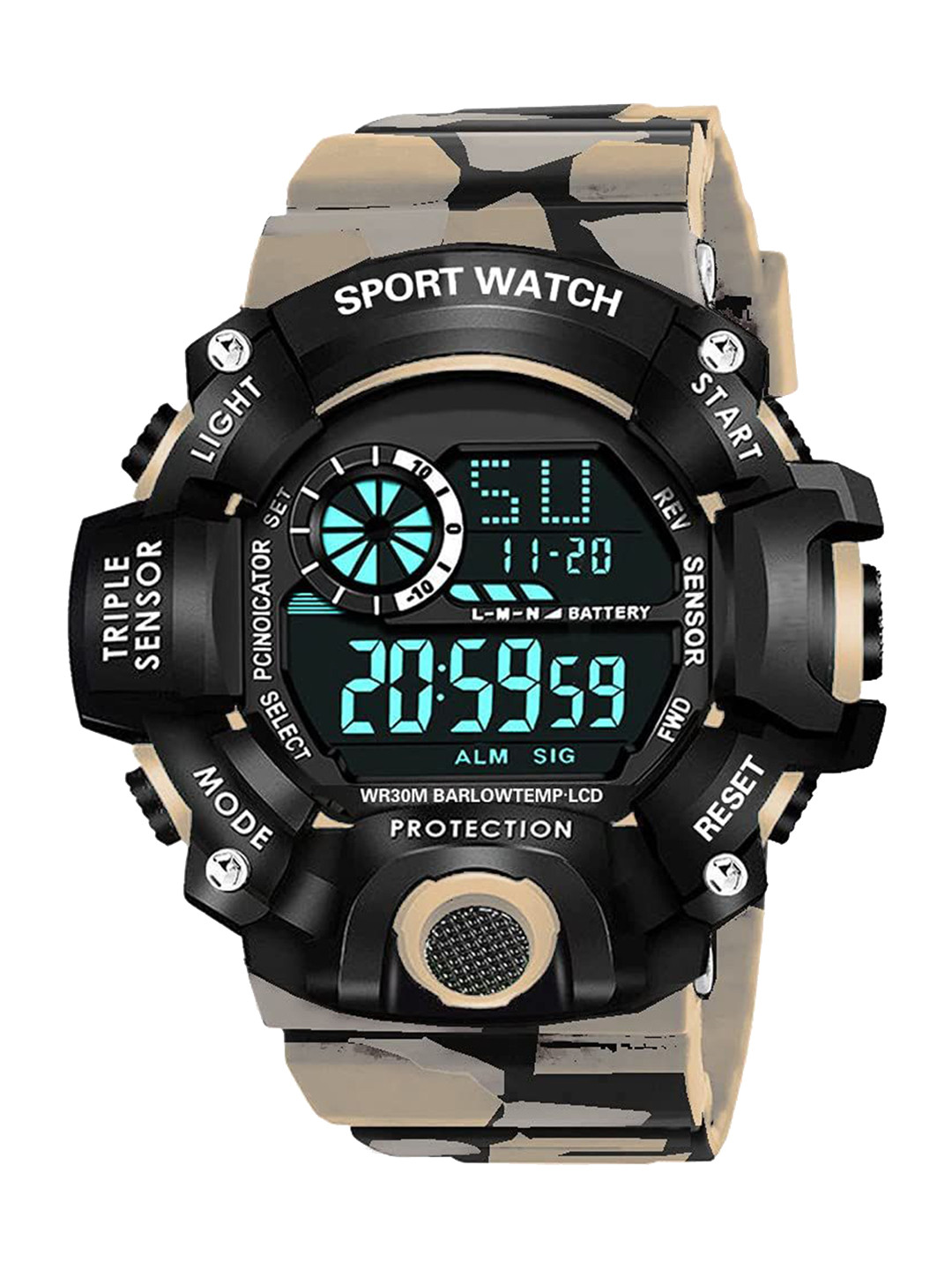 FROZIL Men Dial & Straps Digital Watch G-Sh-Army Yellow