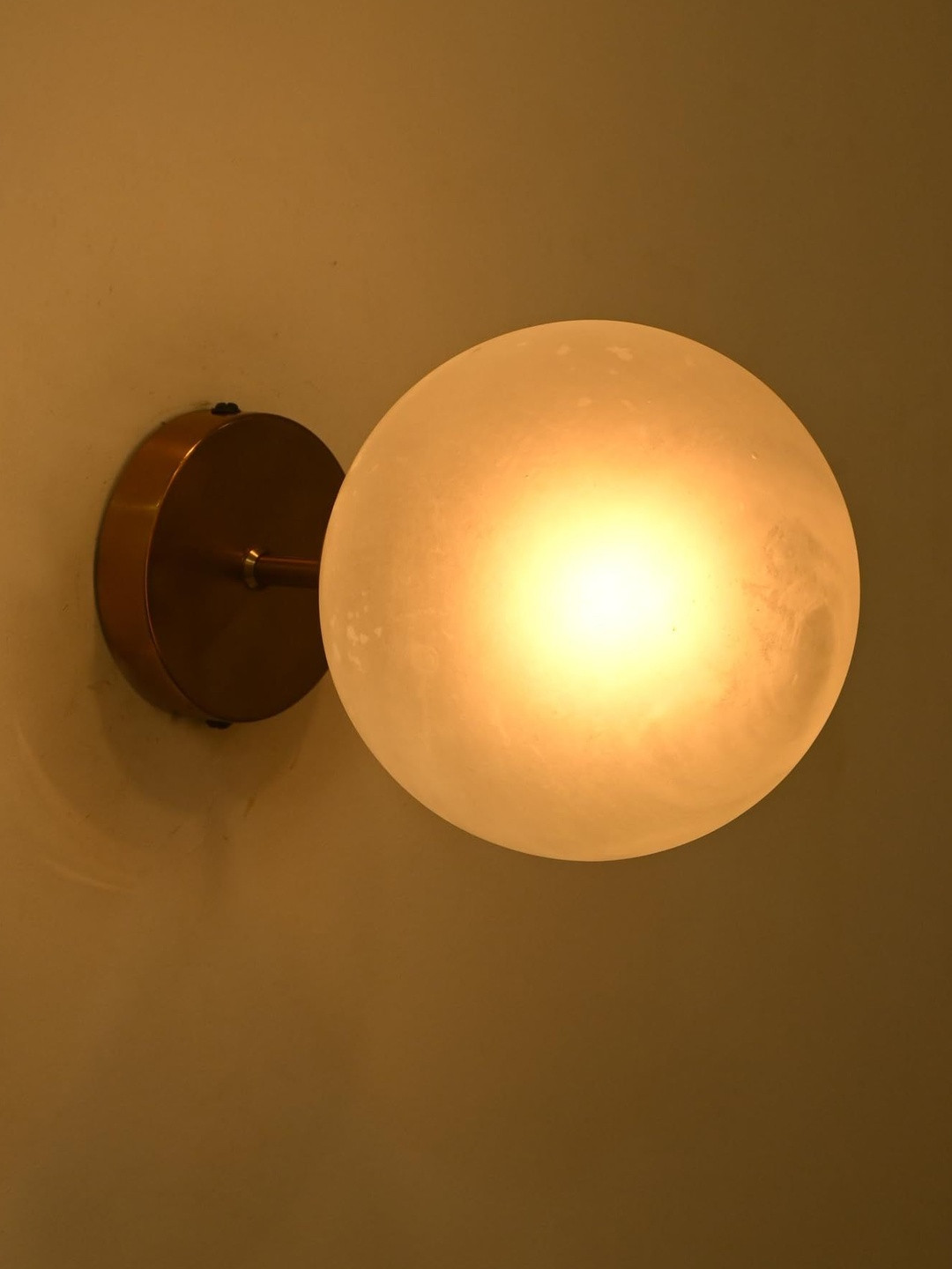 1ST TIME White Glass Spherical Shaped Wall Lamp