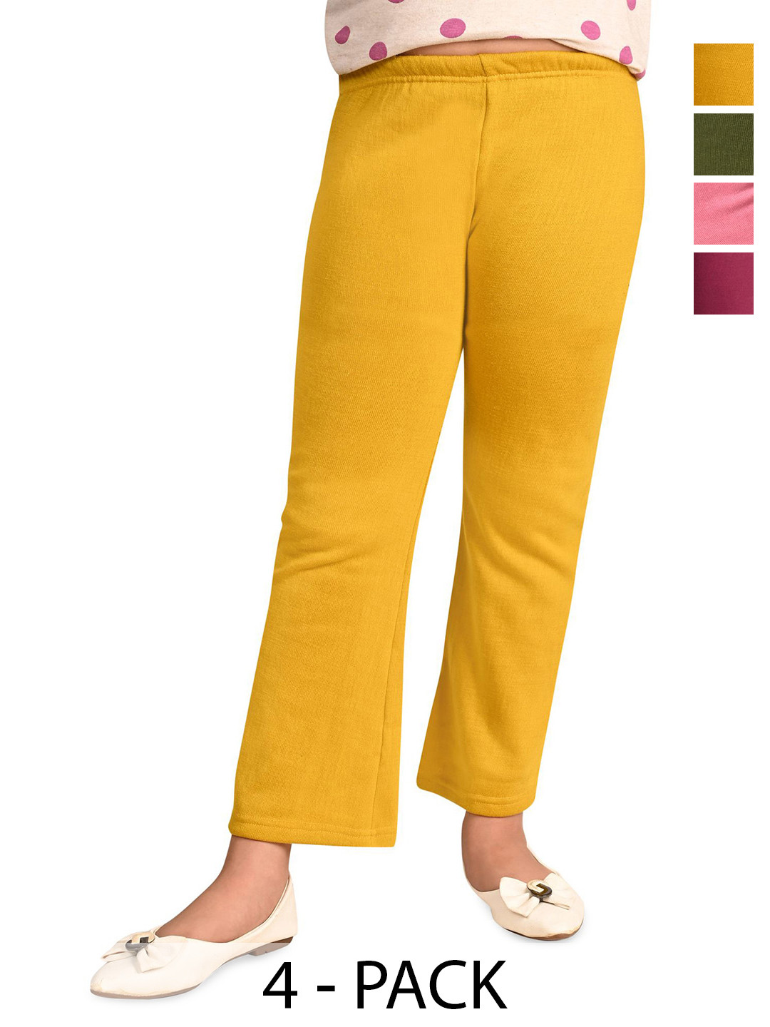 BAESD Girls Pack of 4 Wide Leg Woolen Palazzos