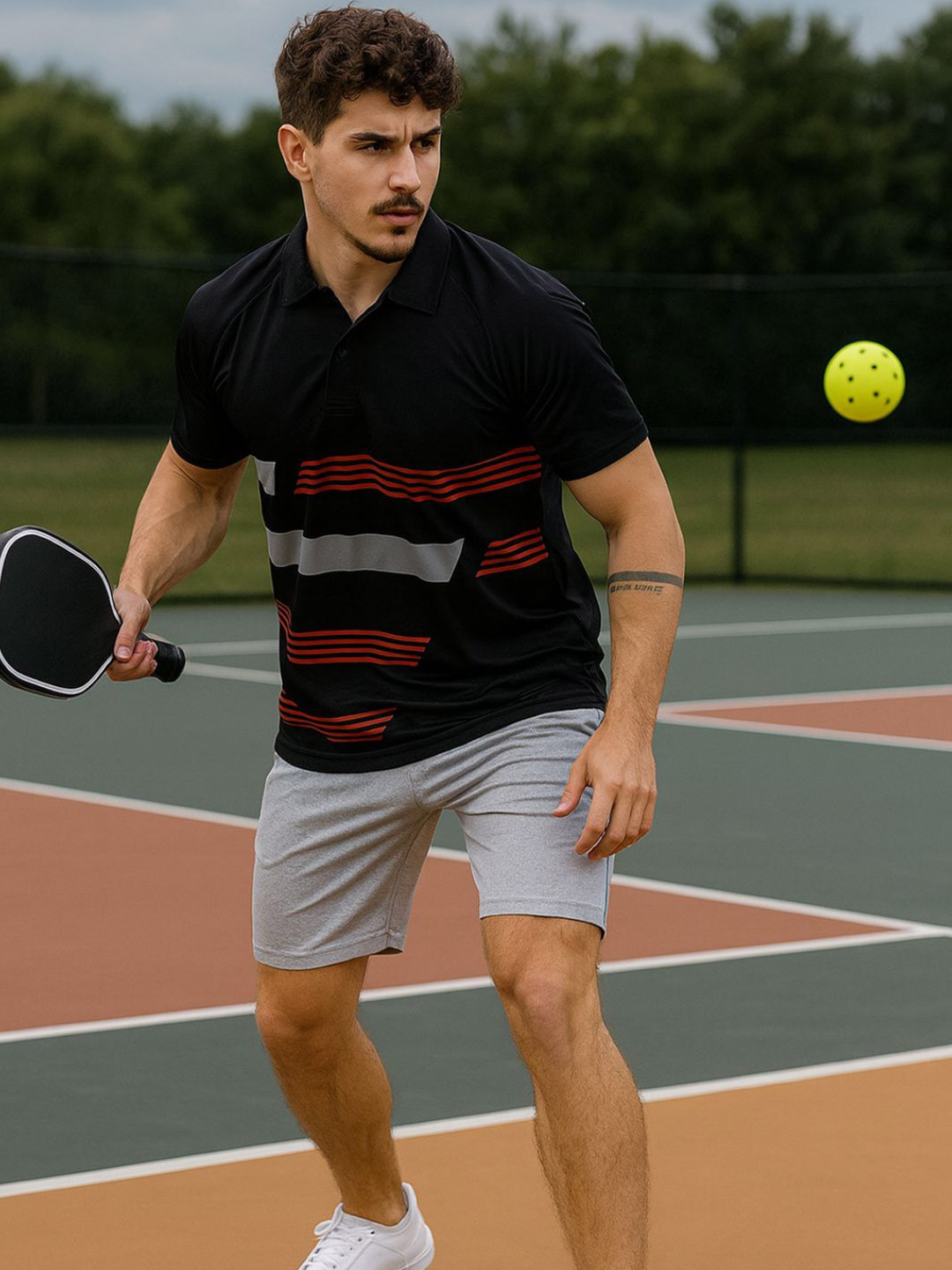 ARMISTO Men Dri Fit Polo Collar Pickleball T-shirt