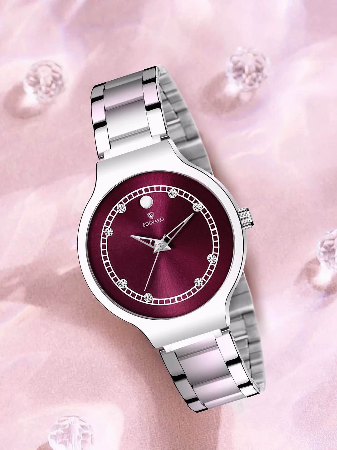 EDINARO Girls Dial & Stainless Steel Bracelet Style Straps Analogue Watch ED-2121W