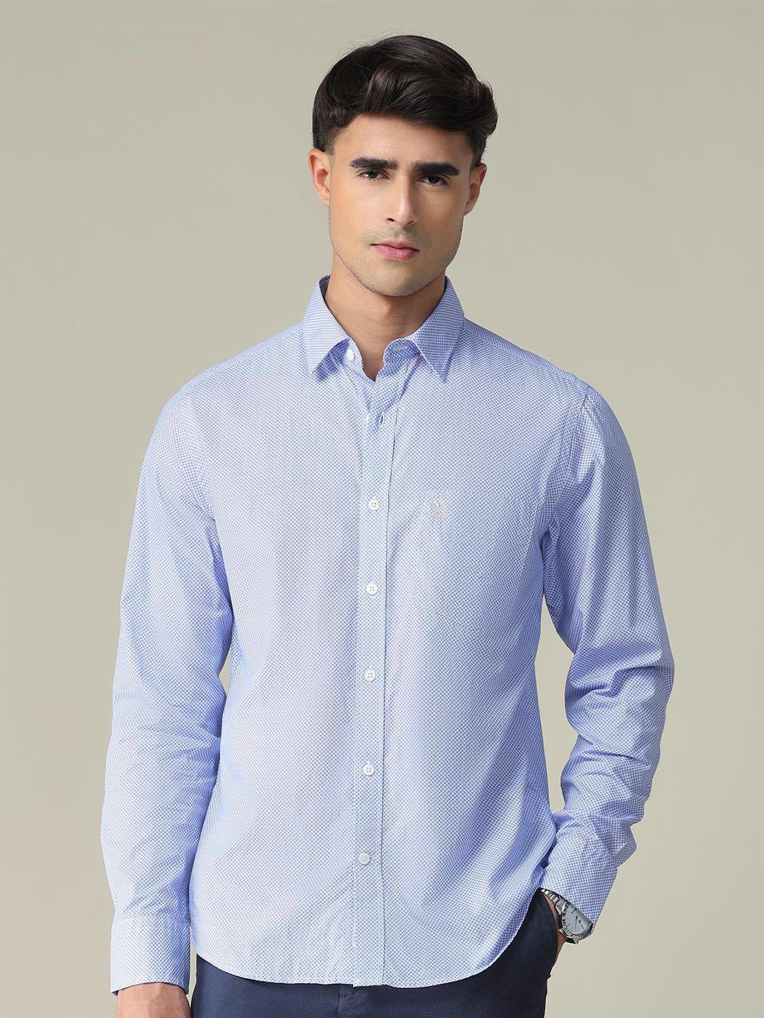 U.S. Polo Assn. Men Checked Casual Cotton Shirt